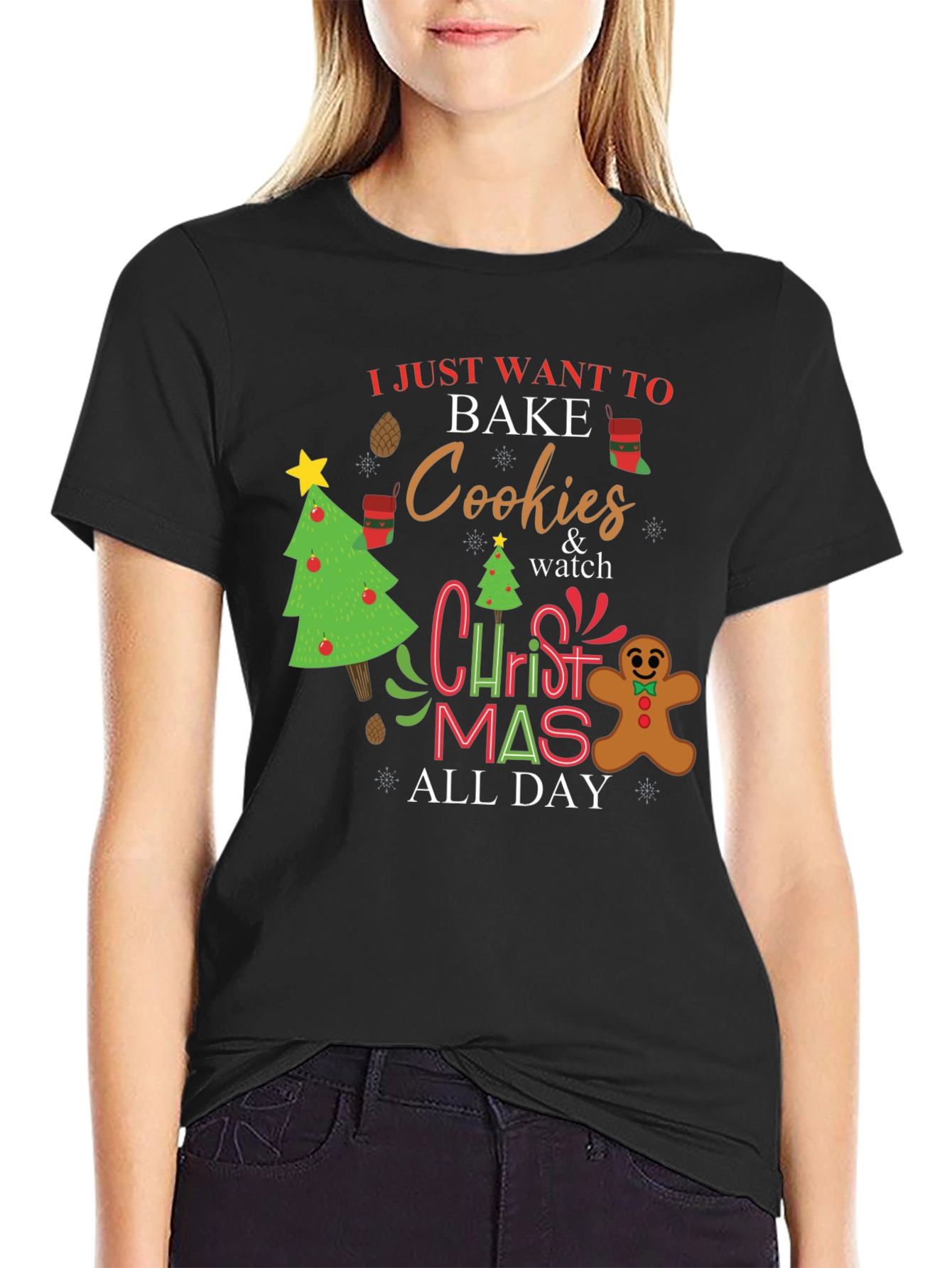 Christmas Baking T-Shirt: Bake Cookies All Day