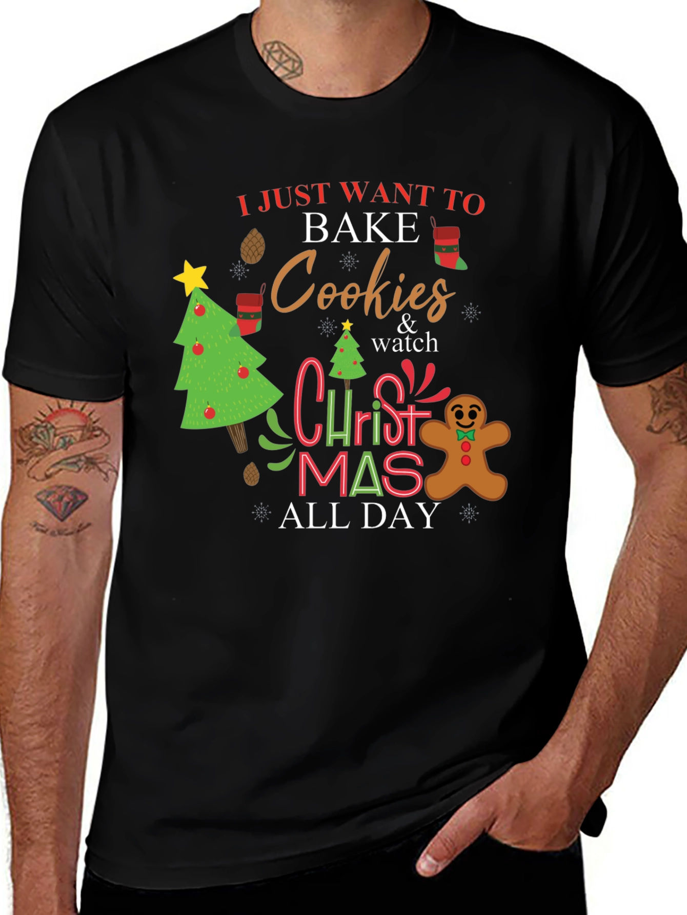 Christmas Baking T-Shirt: Bake Cookies All Day