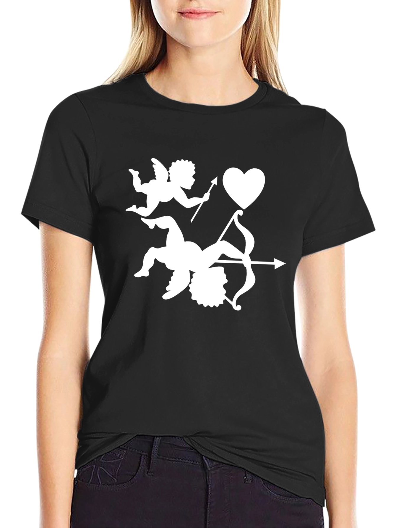Cupids Arrow Valentines Day Black T-Shirt