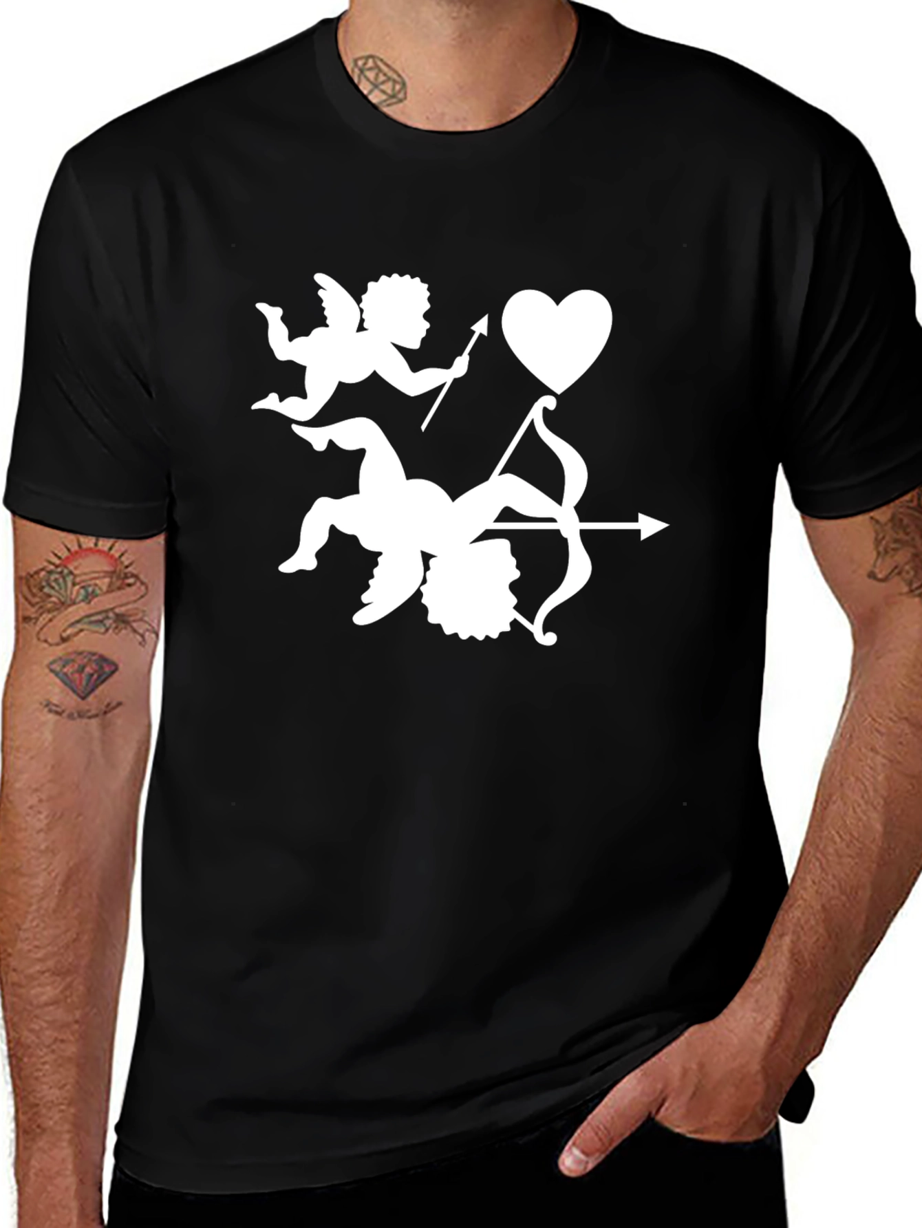 Cupids Arrow Valentines Day Black T-Shirt