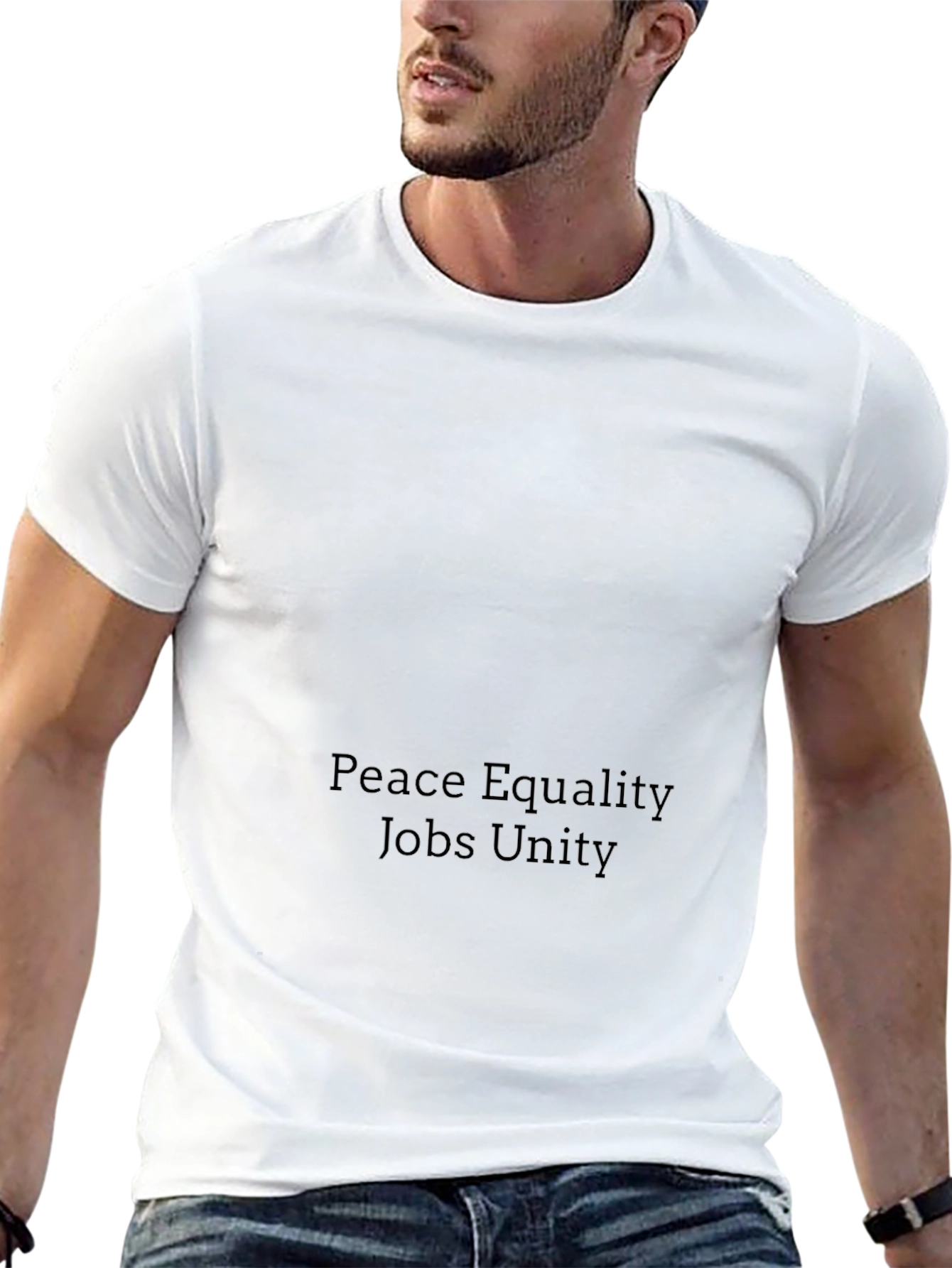 Peace Equality Jobs Unity Black T-Shirt