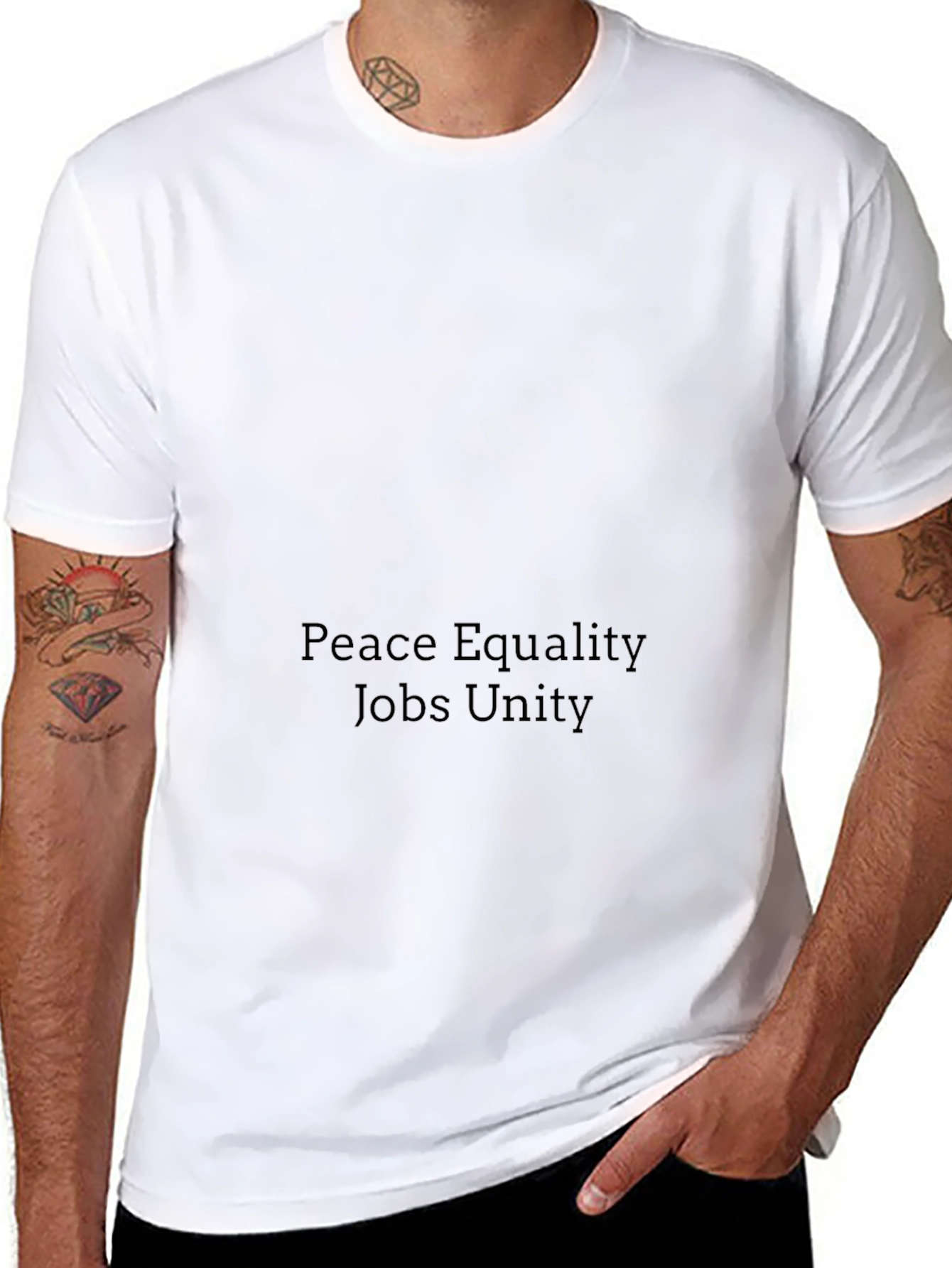 Peace Equality Jobs Unity Black T-Shirt