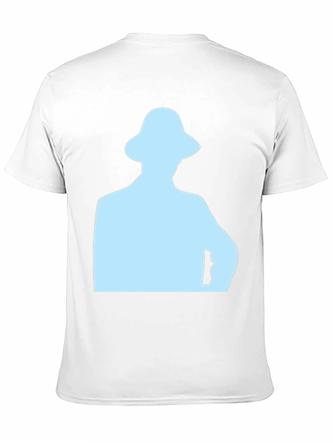 Mens Black T-Shirt with Light Blue Silhouette