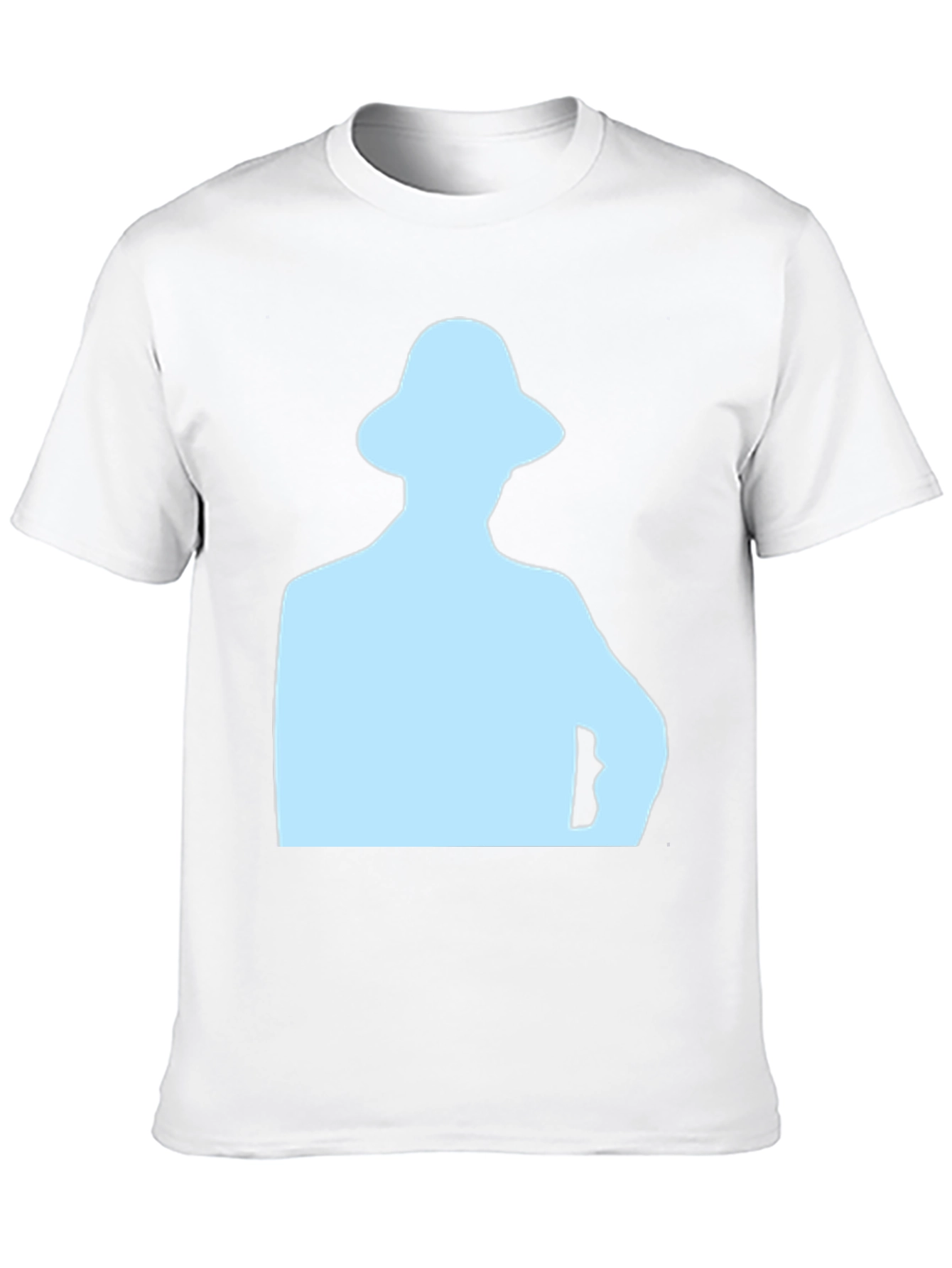 Mens Black T-Shirt with Light Blue Silhouette