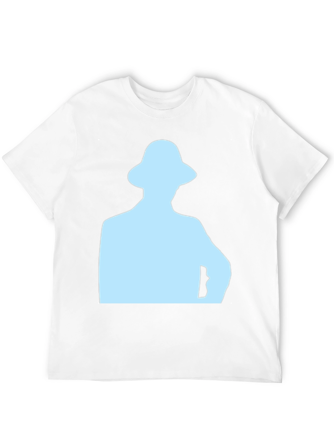 Mens Black T-Shirt with Light Blue Silhouette