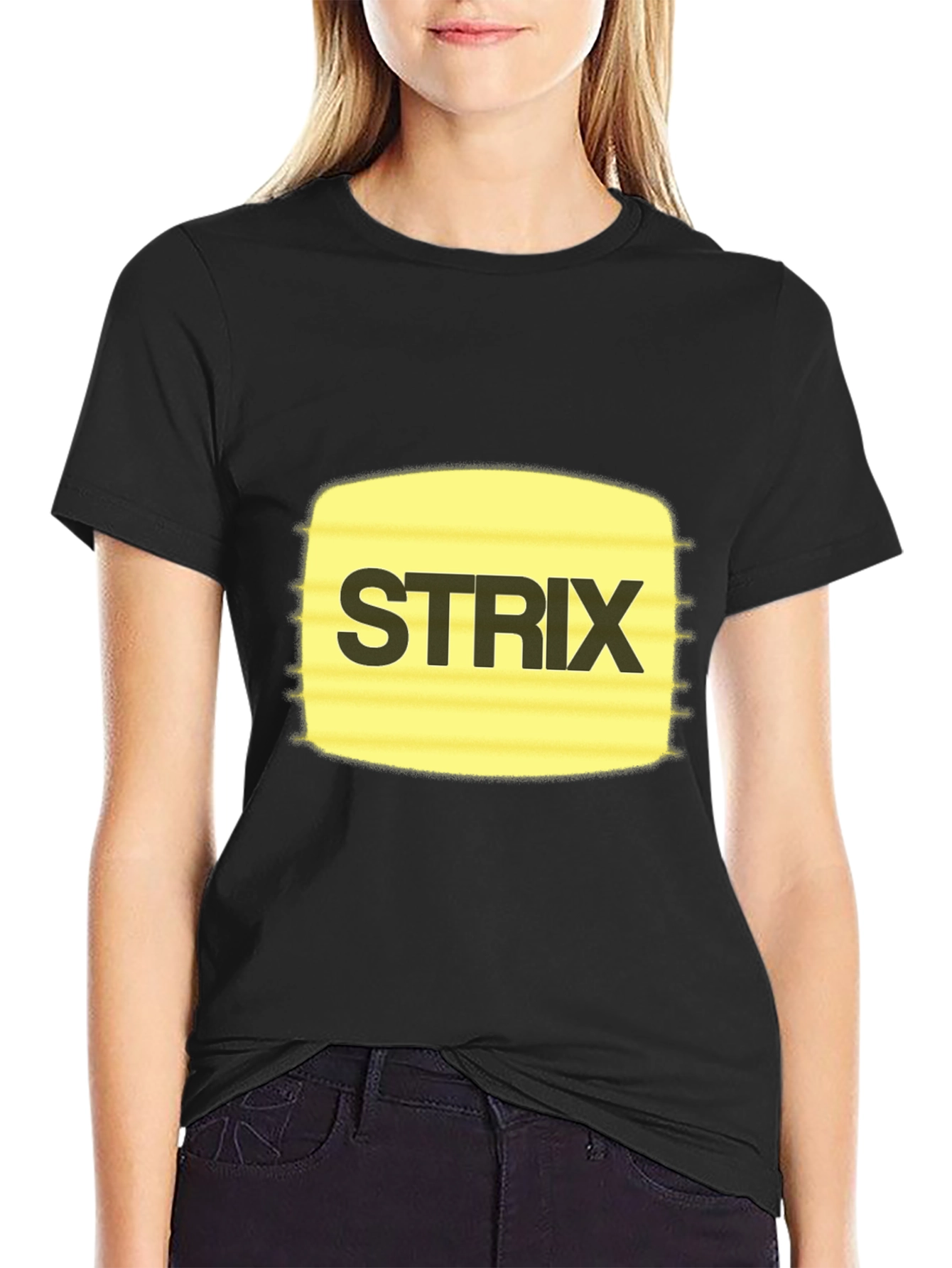 Strix Graphic Tee - Black Cotton Casual T-Shirt