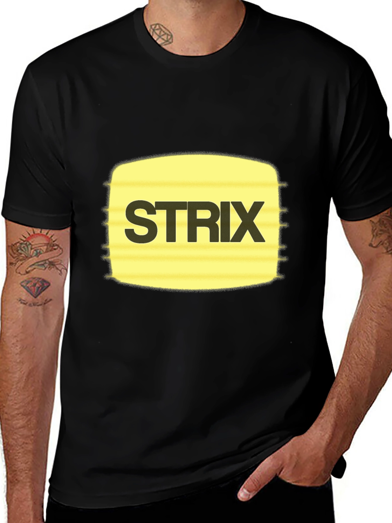 Strix Graphic Tee - Black Cotton Casual T-Shirt