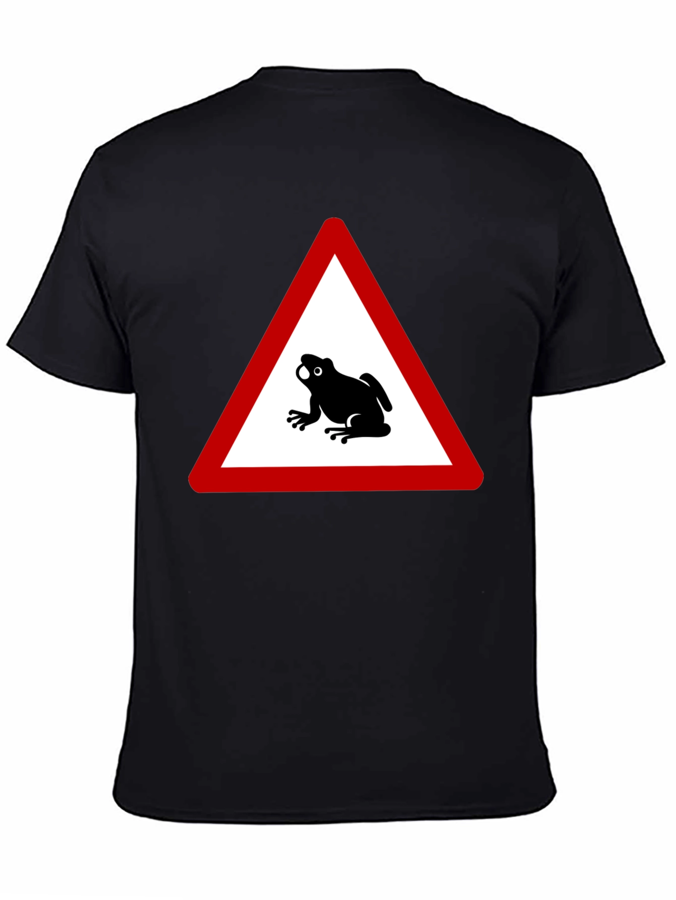 Frog Warning Sign Black T-Shirt