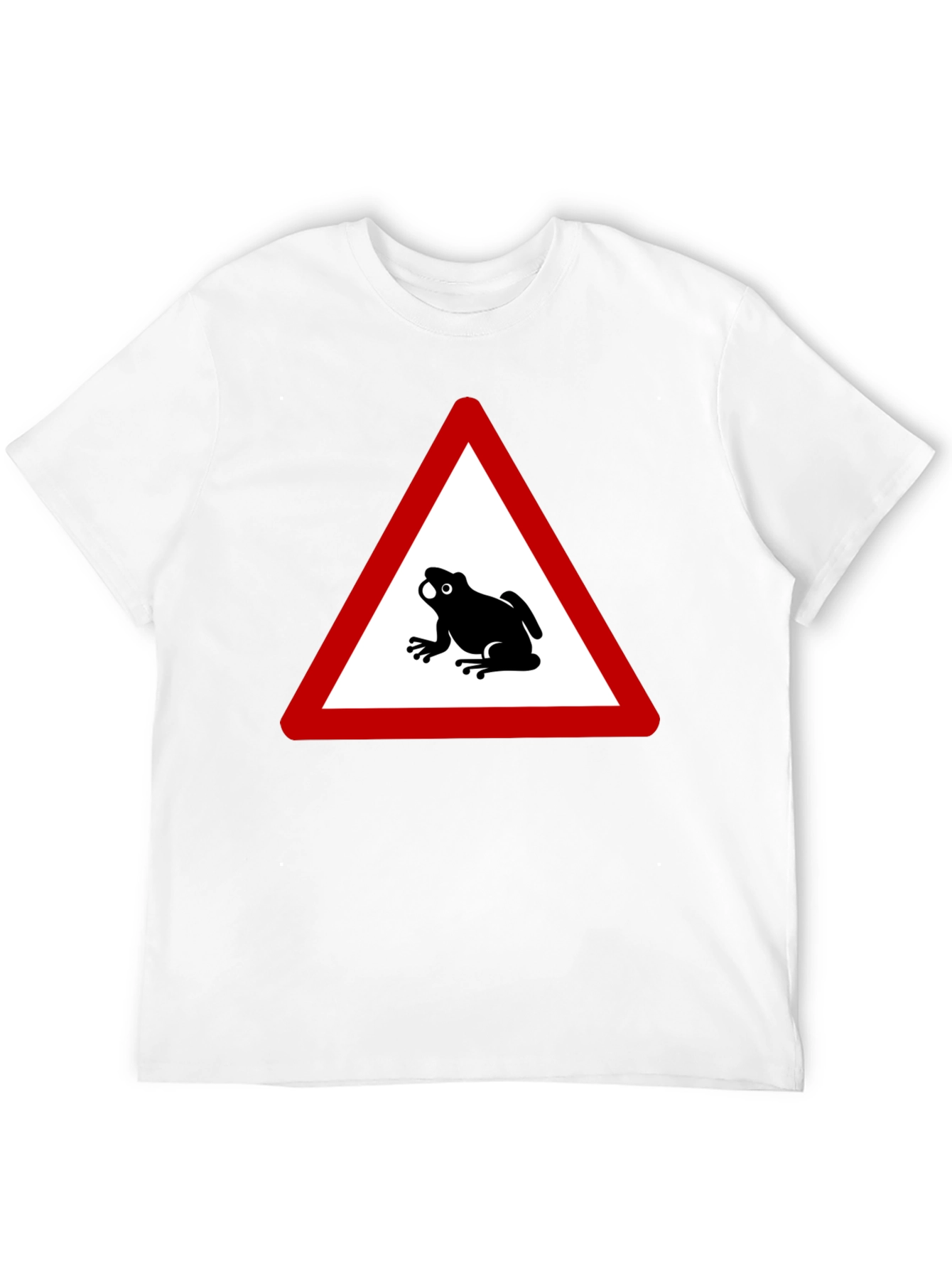 Frog Warning Sign Black T-Shirt