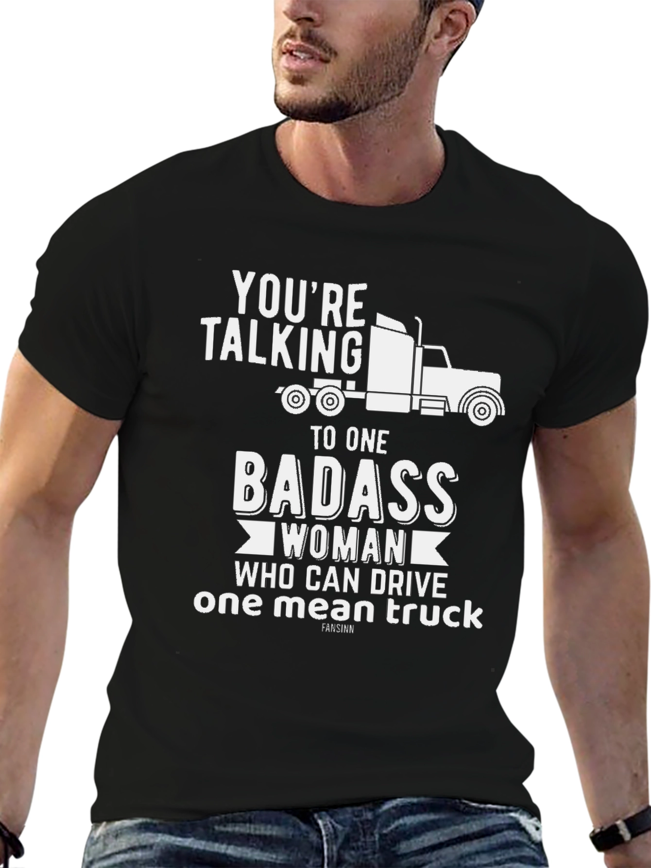 Badass Woman Trucker T-Shirt - Funny Truck Driving Gift
