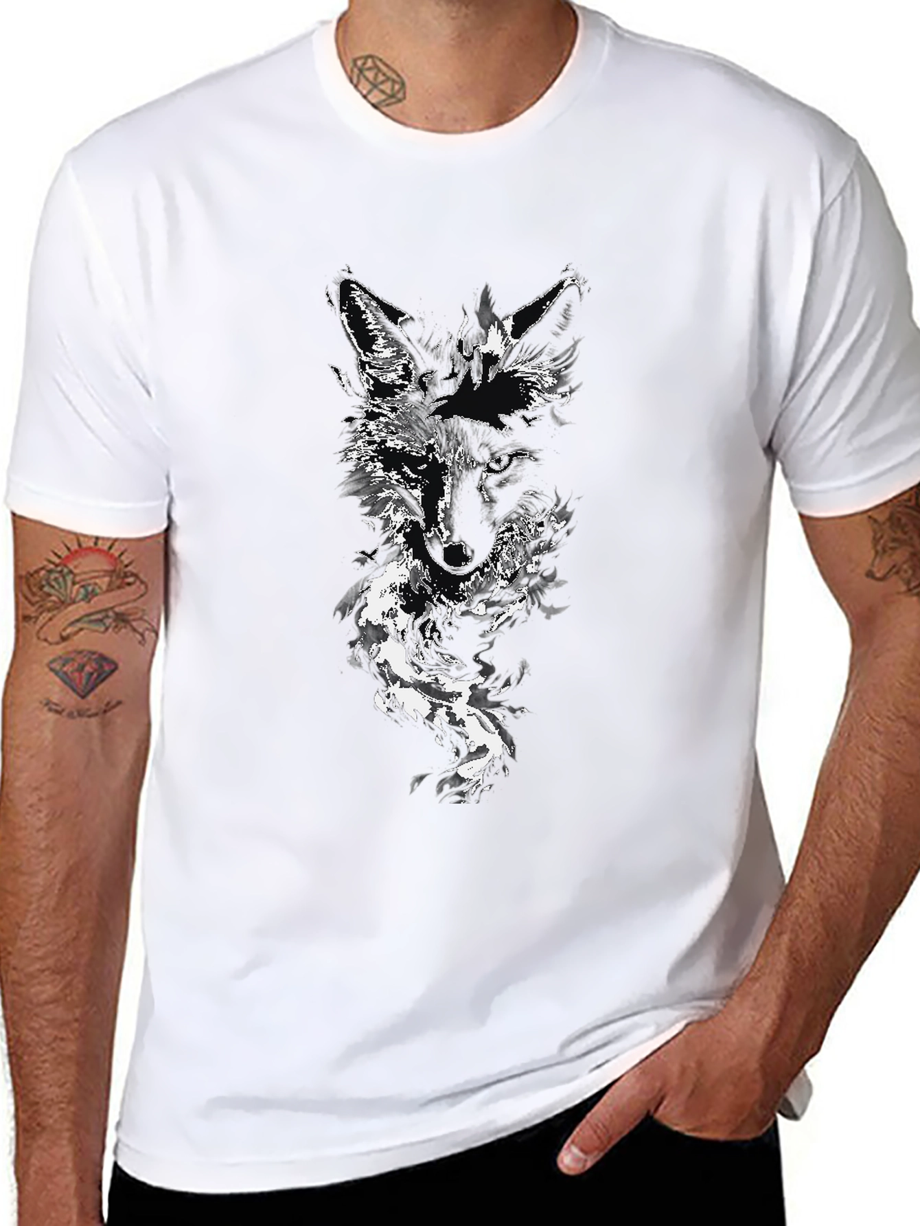 Black Wolf Graphic Tee - Stylish Mens Fashion