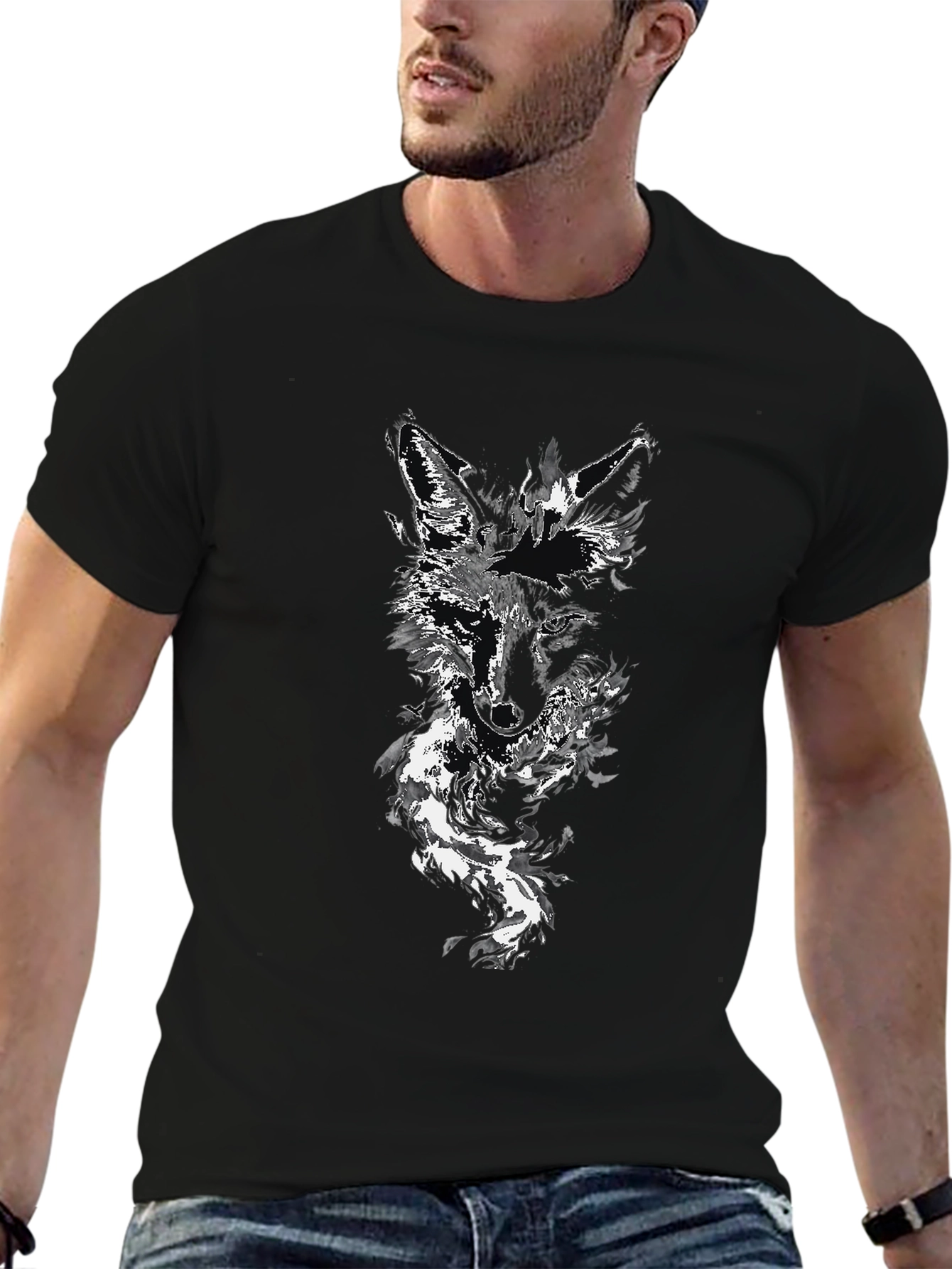 Black Wolf Graphic Tee - Stylish Mens Fashion