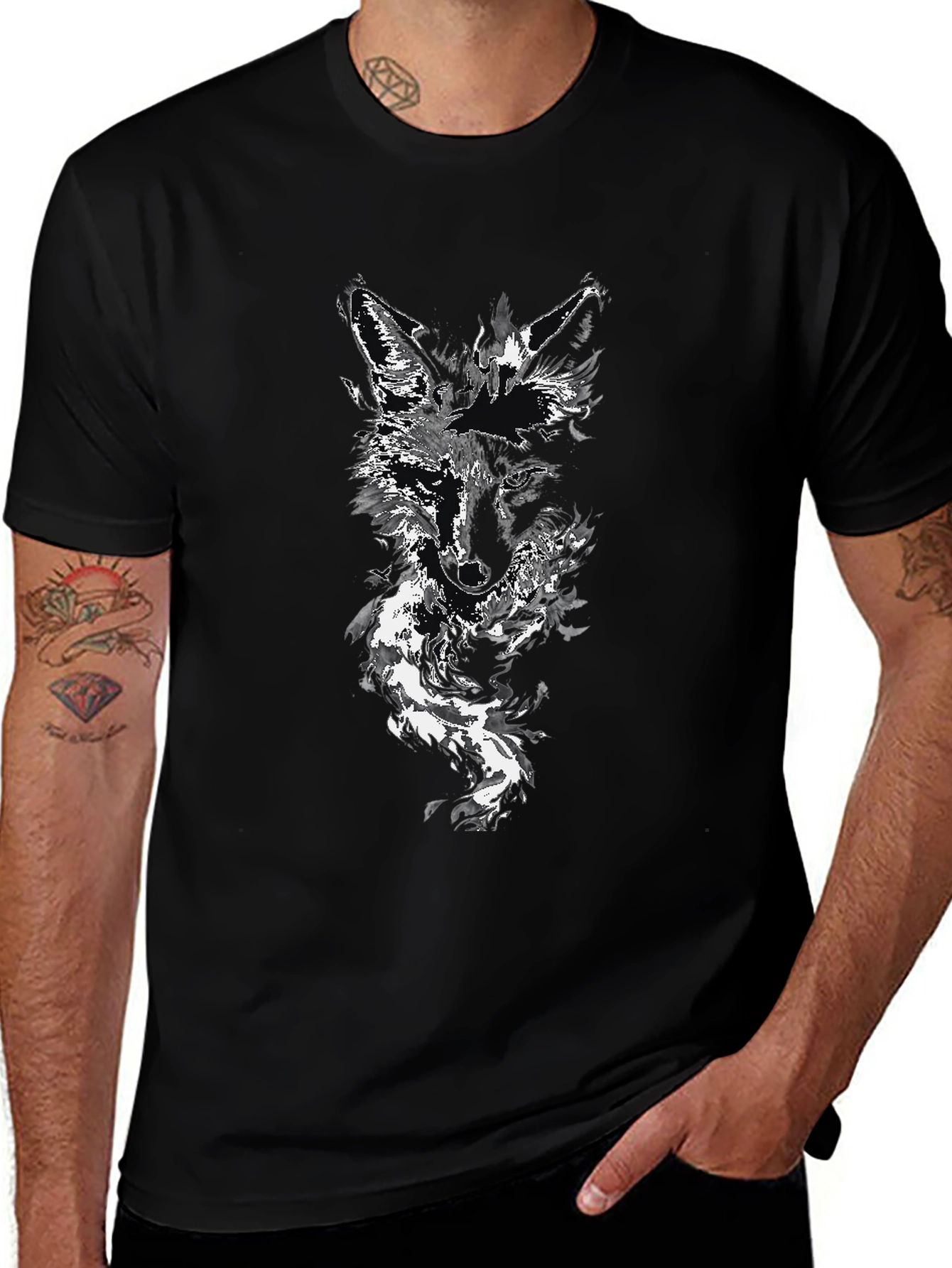 Black Wolf Graphic Tee - Stylish Mens Fashion
