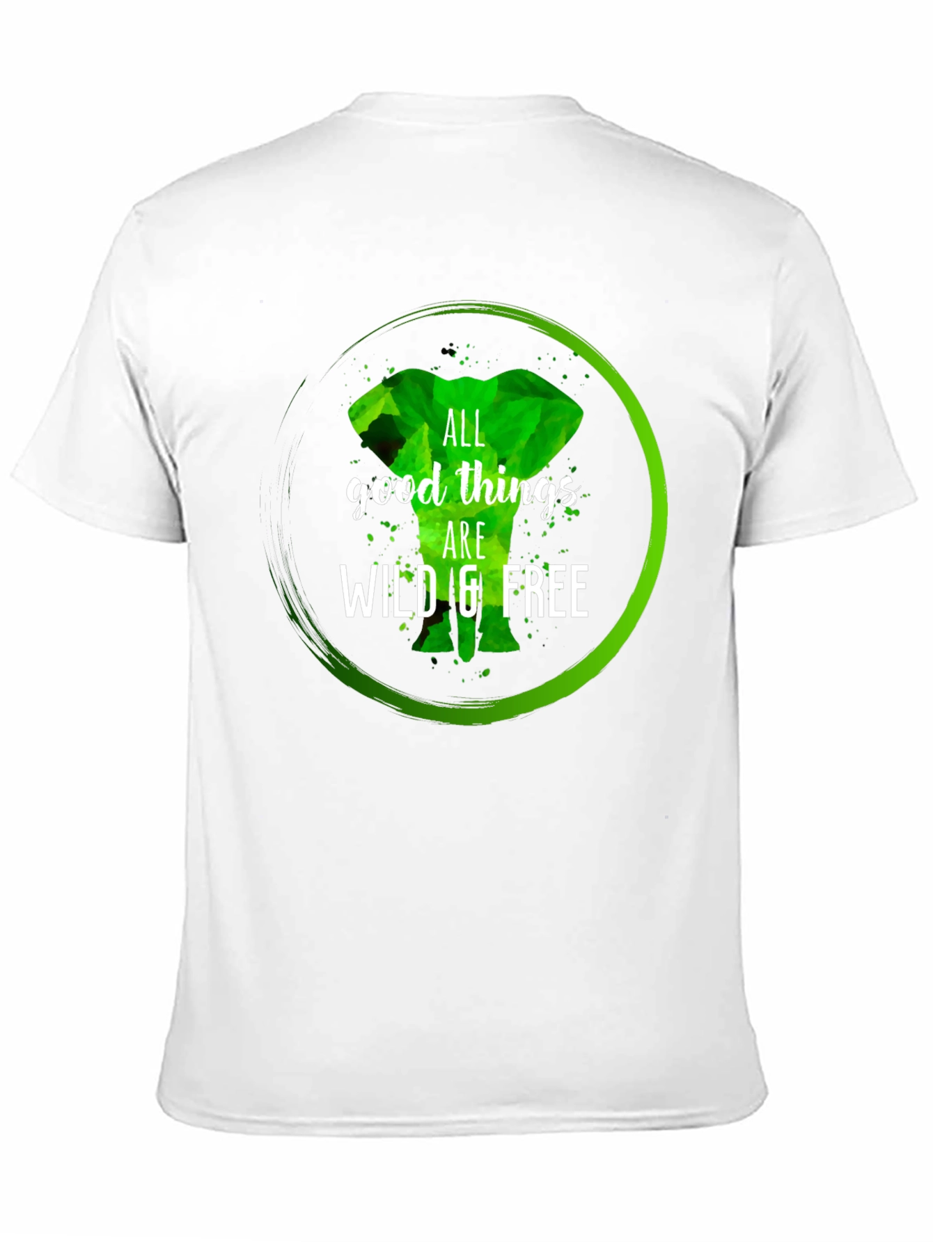 Wild & Free Elephant Graphic Tee - Black Cotton