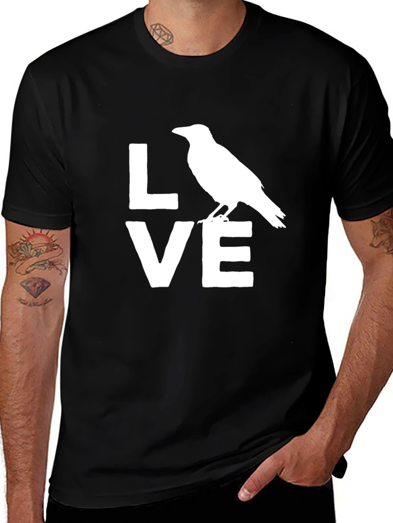 Raven Love Graphic T-Shirt - Unisex Crow Tee