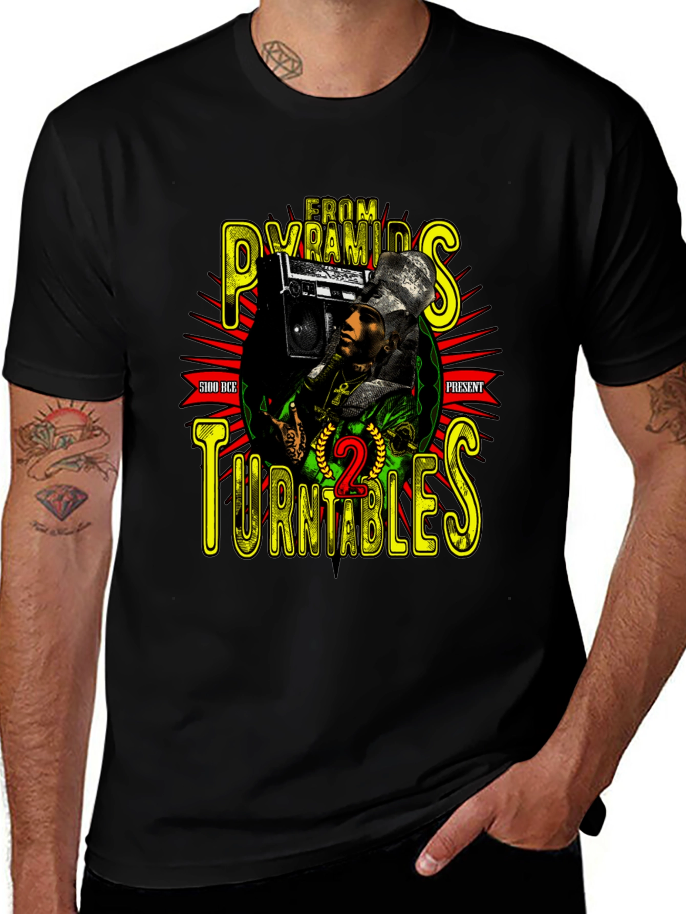 Pyramids to Turntables Graphic T-Shirt