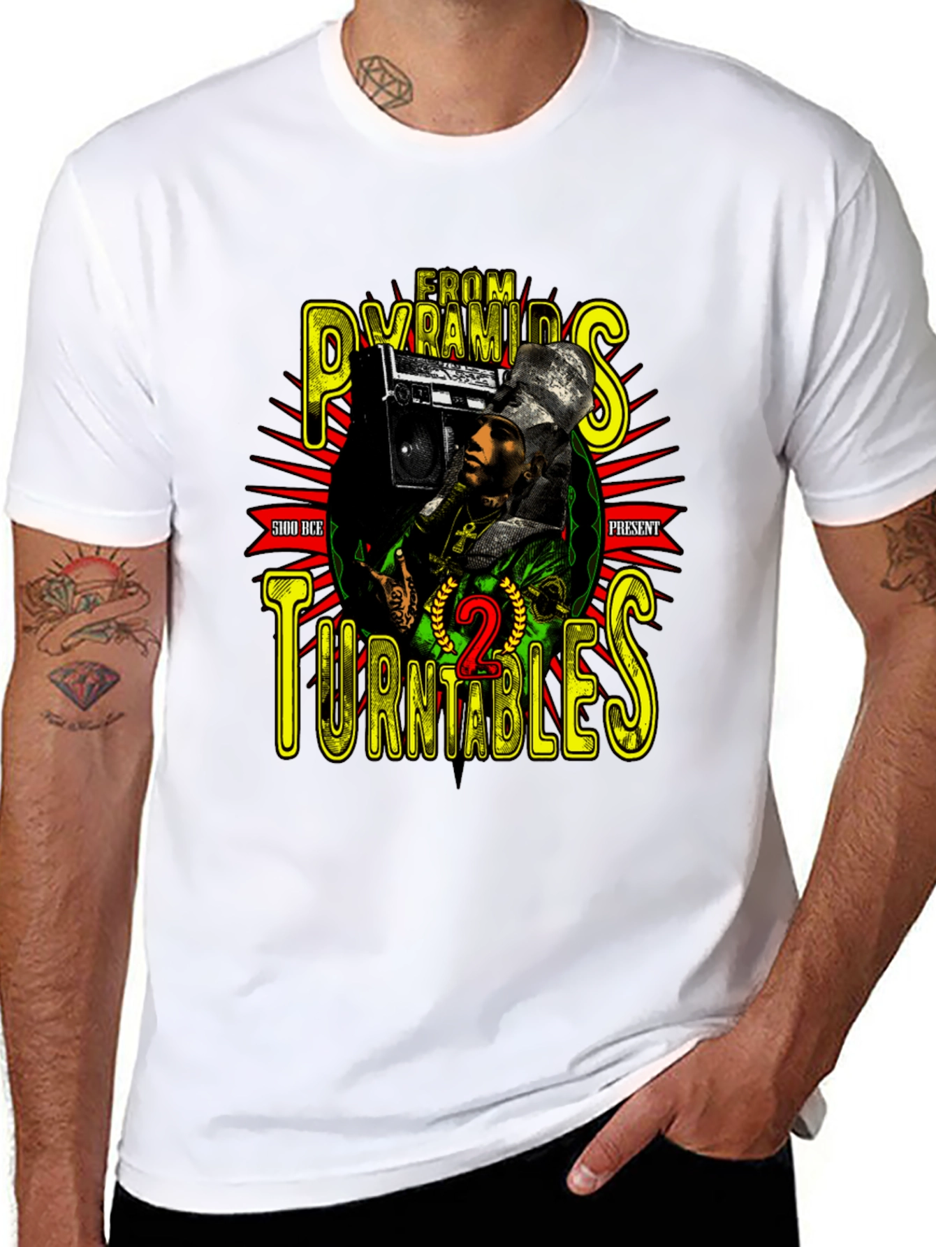 Pyramids to Turntables Graphic T-Shirt