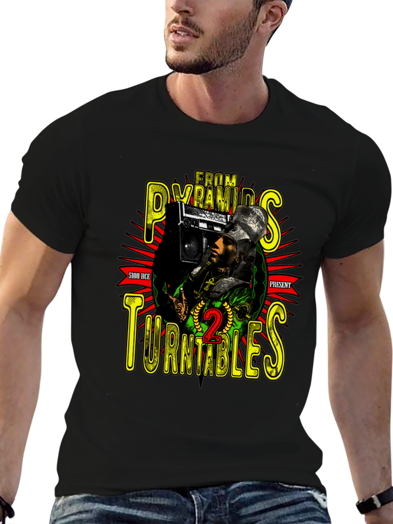 Pyramids to Turntables Graphic T-Shirt