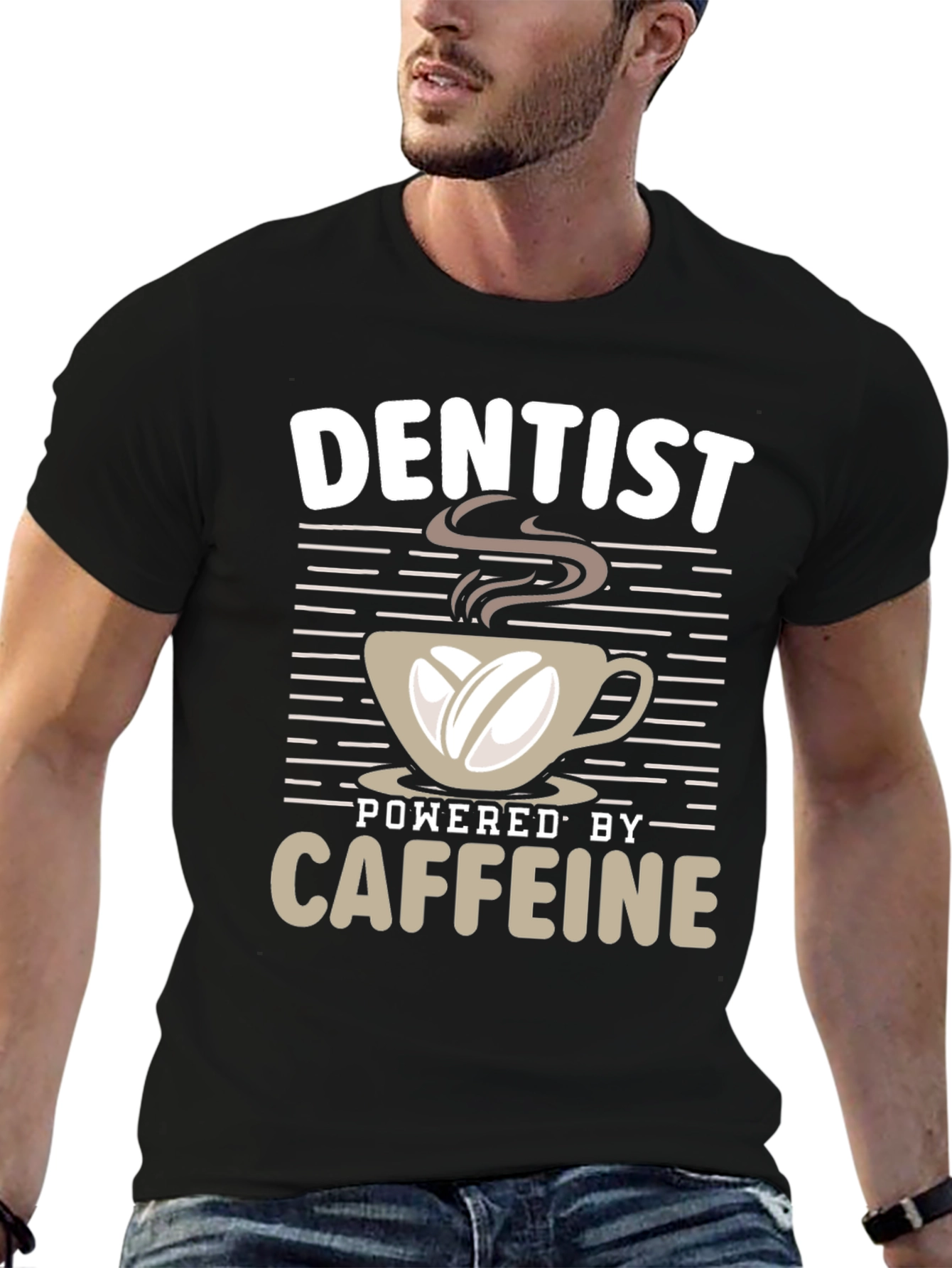 Dentist Powered by Coffee Graphic T-Shirt