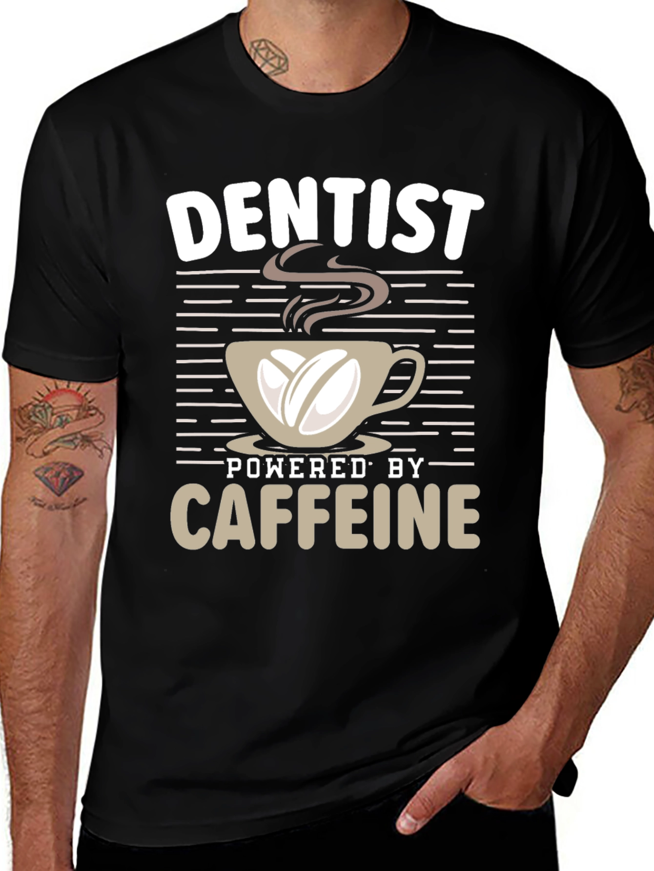 Dentist Powered by Coffee Graphic T-Shirt
