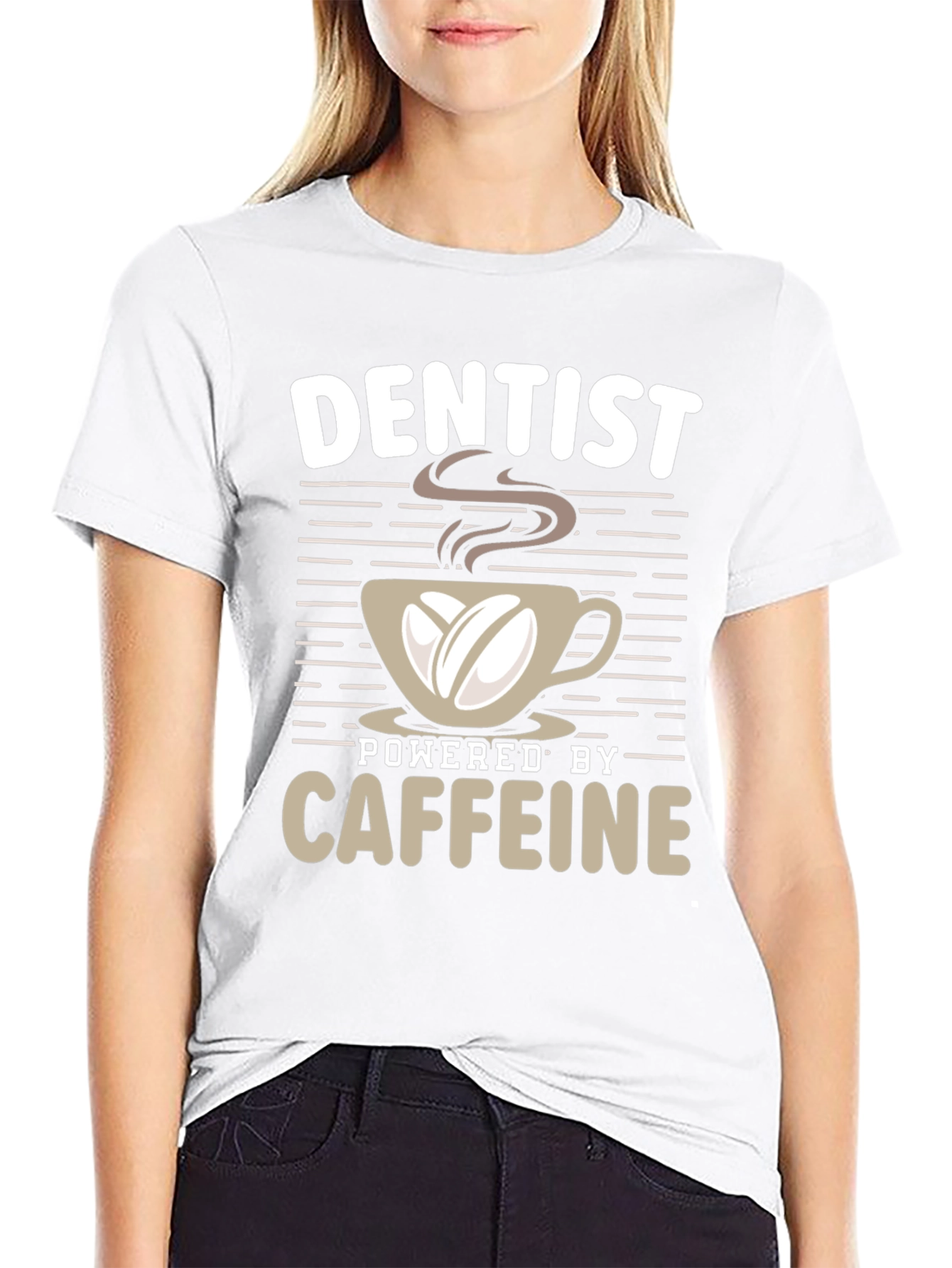 Dentist Powered by Coffee Graphic T-Shirt