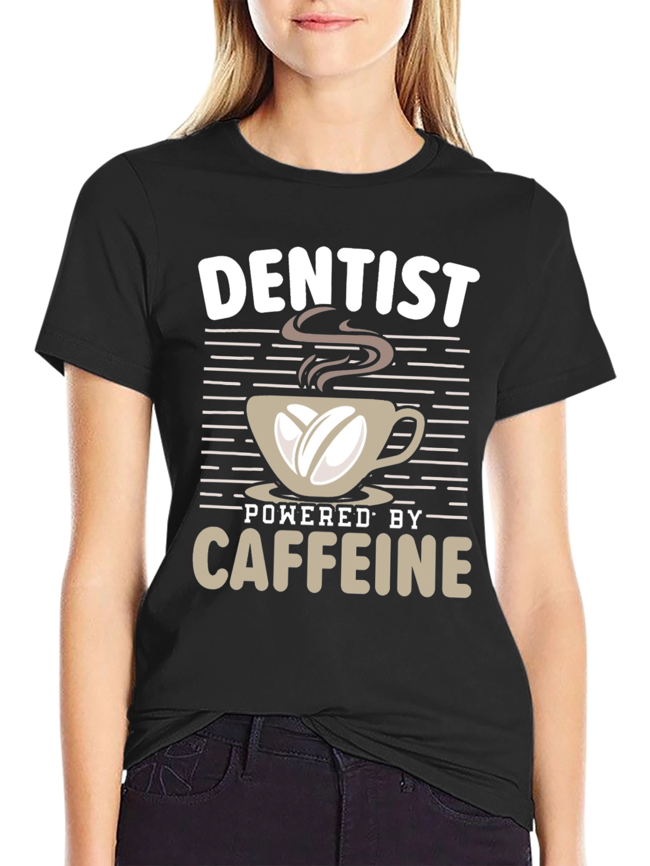 Dentist Powered by Coffee Graphic T-Shirt