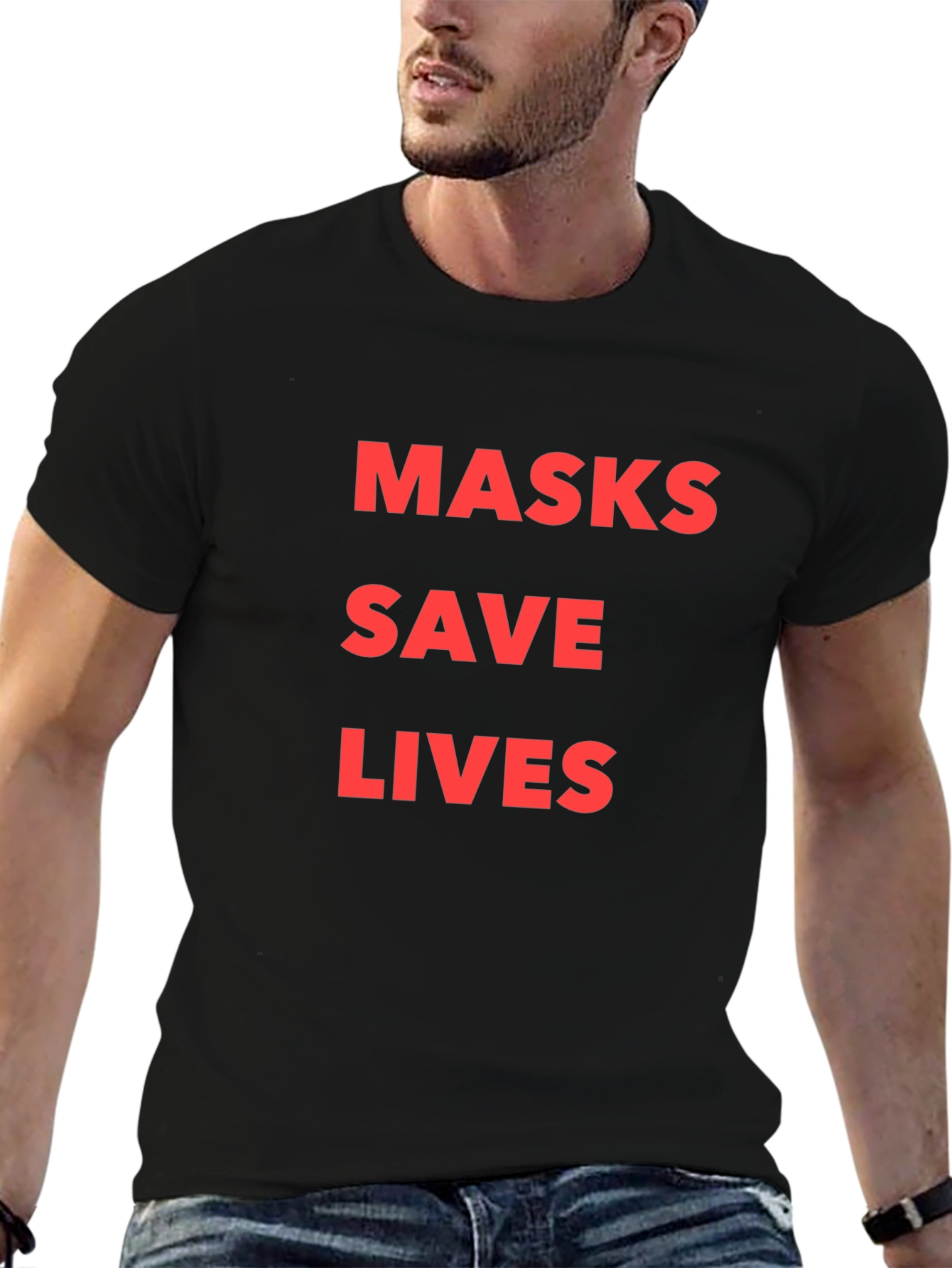 Masks Save Lives Black T-Shirt