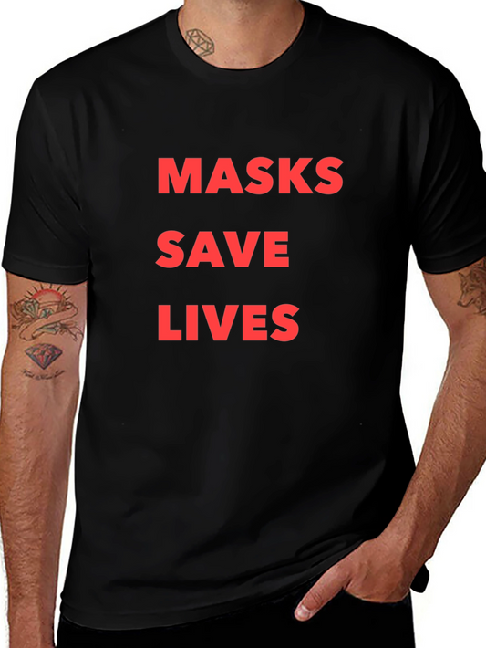 Masks Save Lives Black T-Shirt