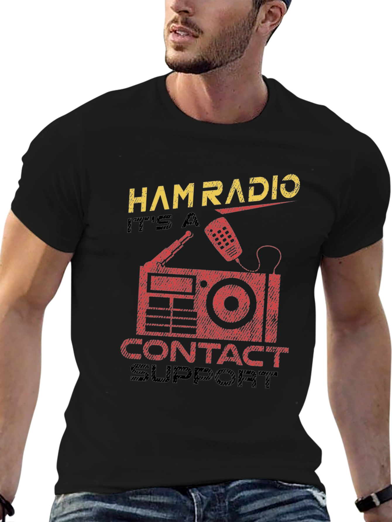 Ham Radio Contact Support Graphic Tee