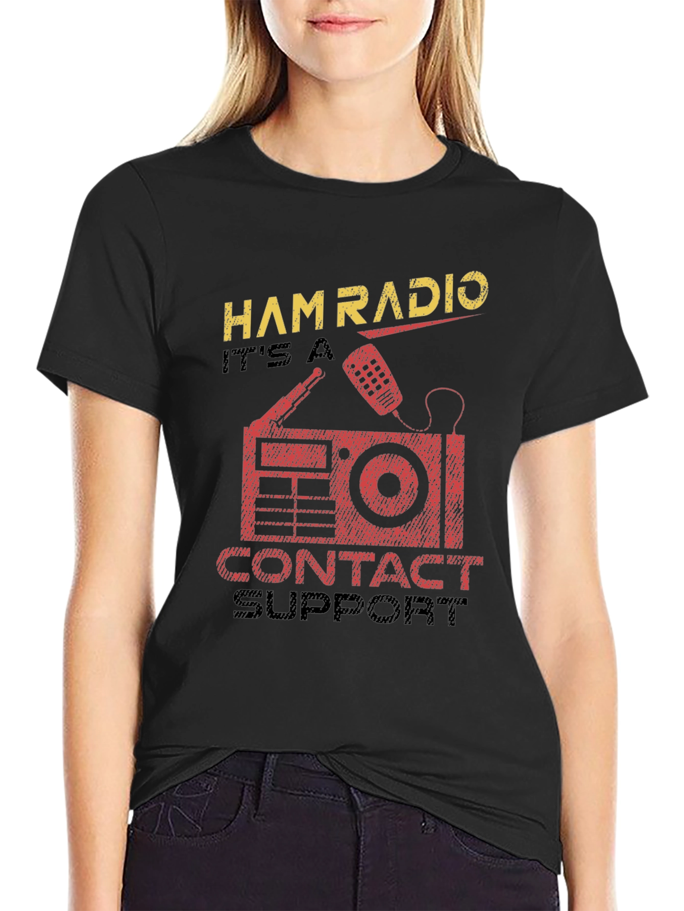 Ham Radio Contact Support Graphic Tee