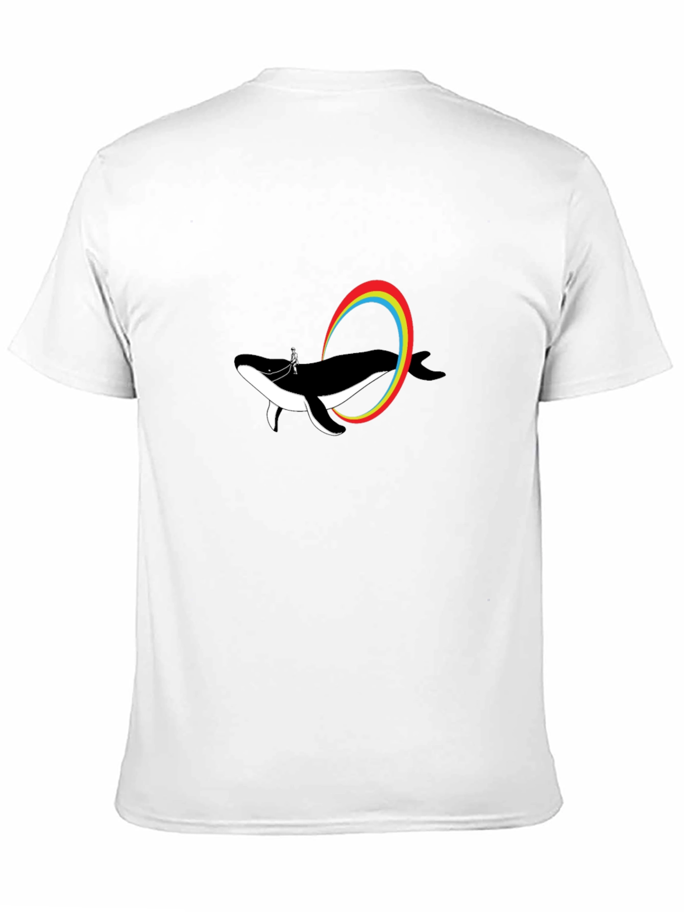Whale Rainbow T-Shirt - Black Cotton Tee