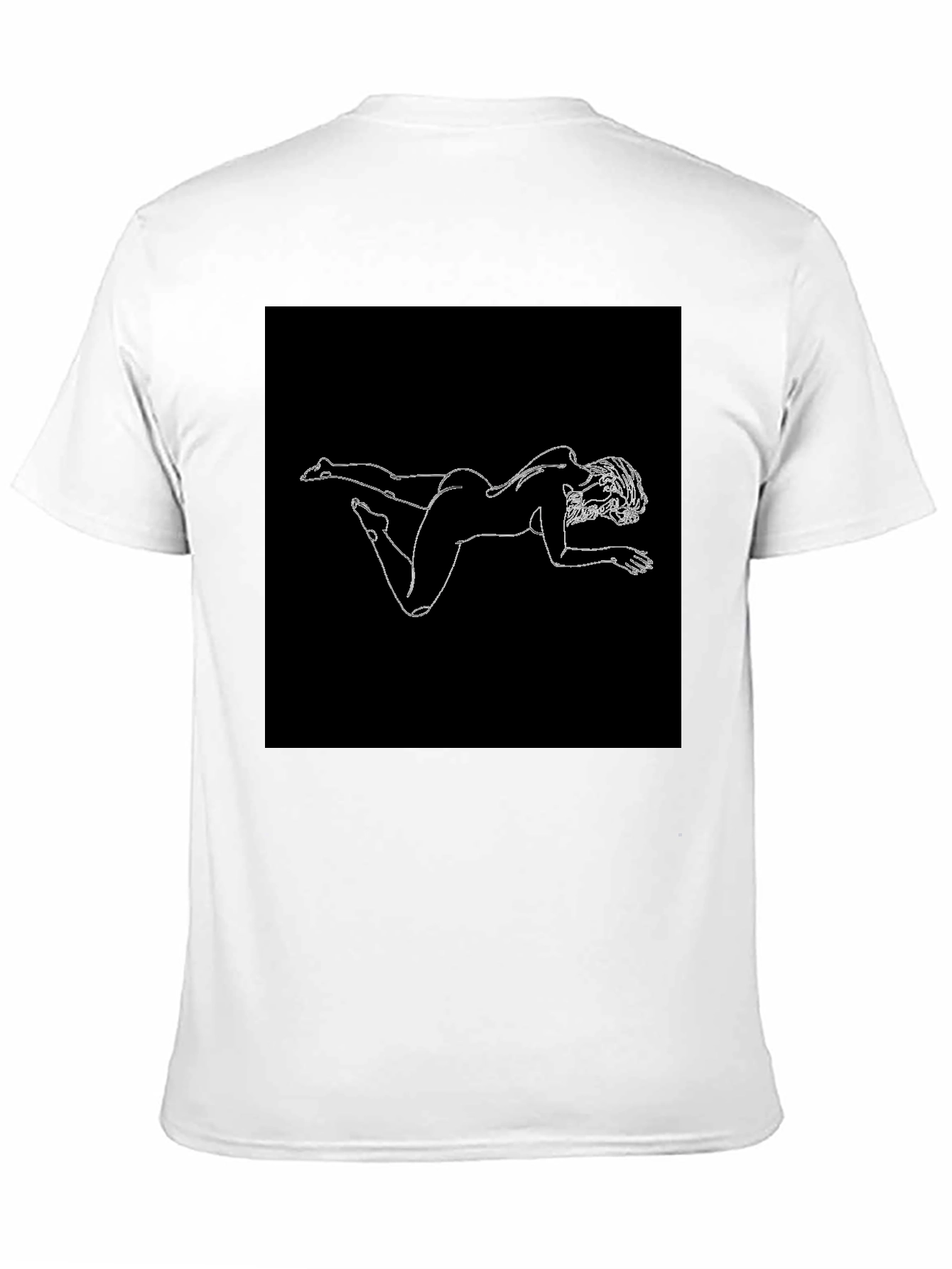 Line Art Woman Black Tee