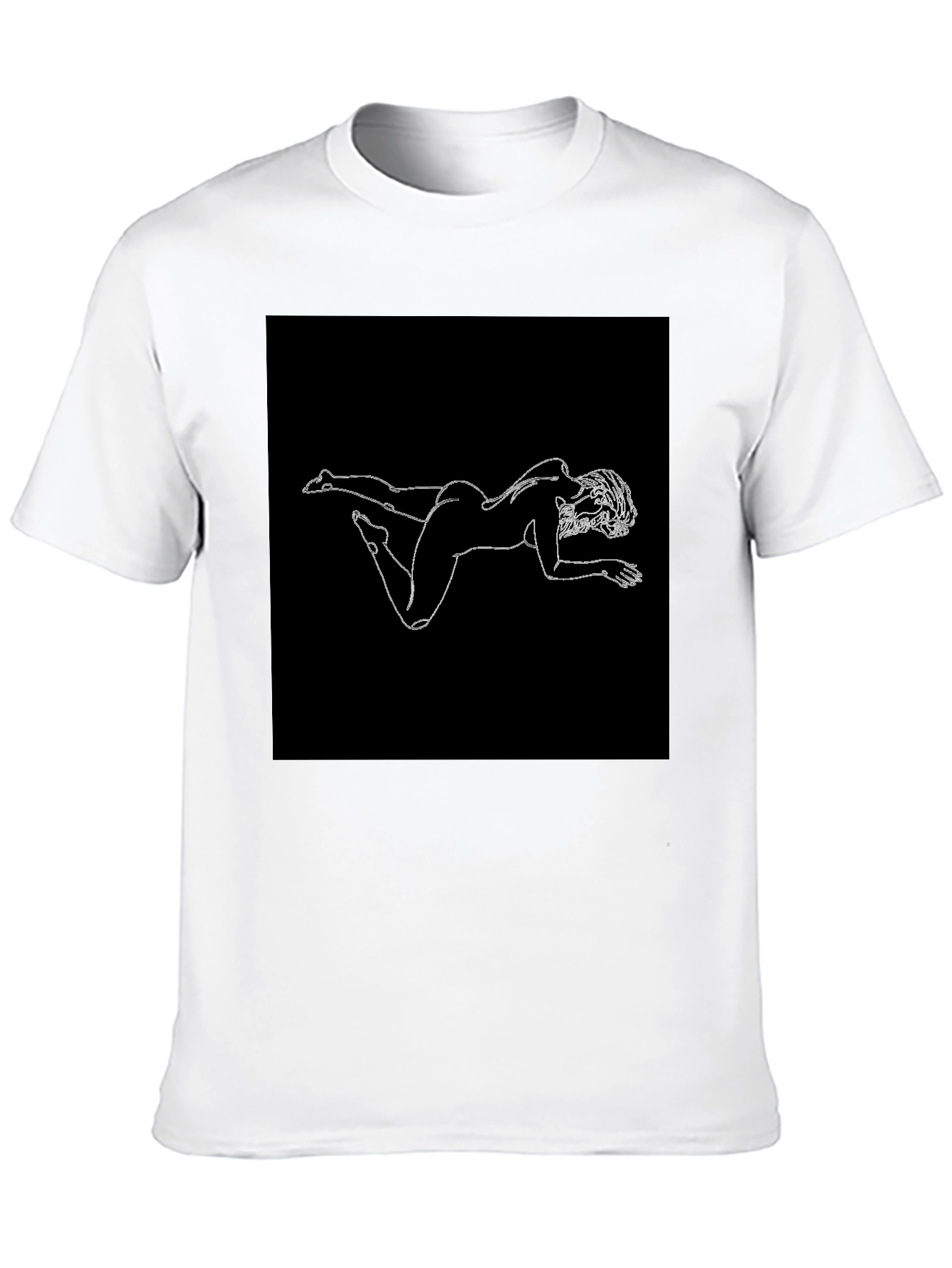 Line Art Woman Black Tee