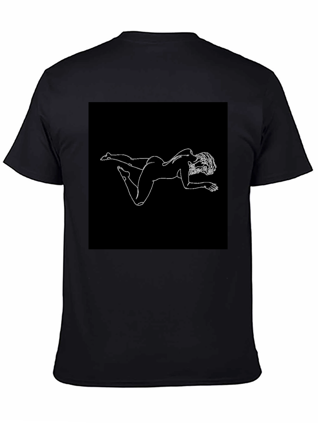 Line Art Woman Black Tee