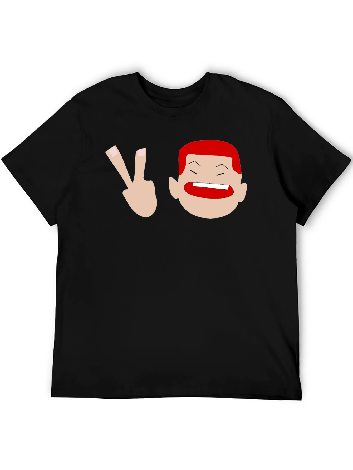 Funny Cartoon Graphic Black T-Shirt