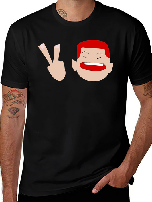 Funny Cartoon Graphic Black T-Shirt