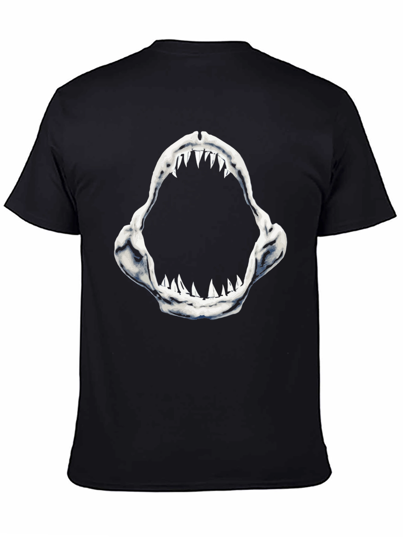 Shark Jaws Graphic Tee - Black Cotton T-Shirt
