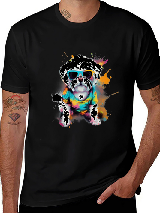 Cool Dog Graphic Tee - Funky Puppy Design