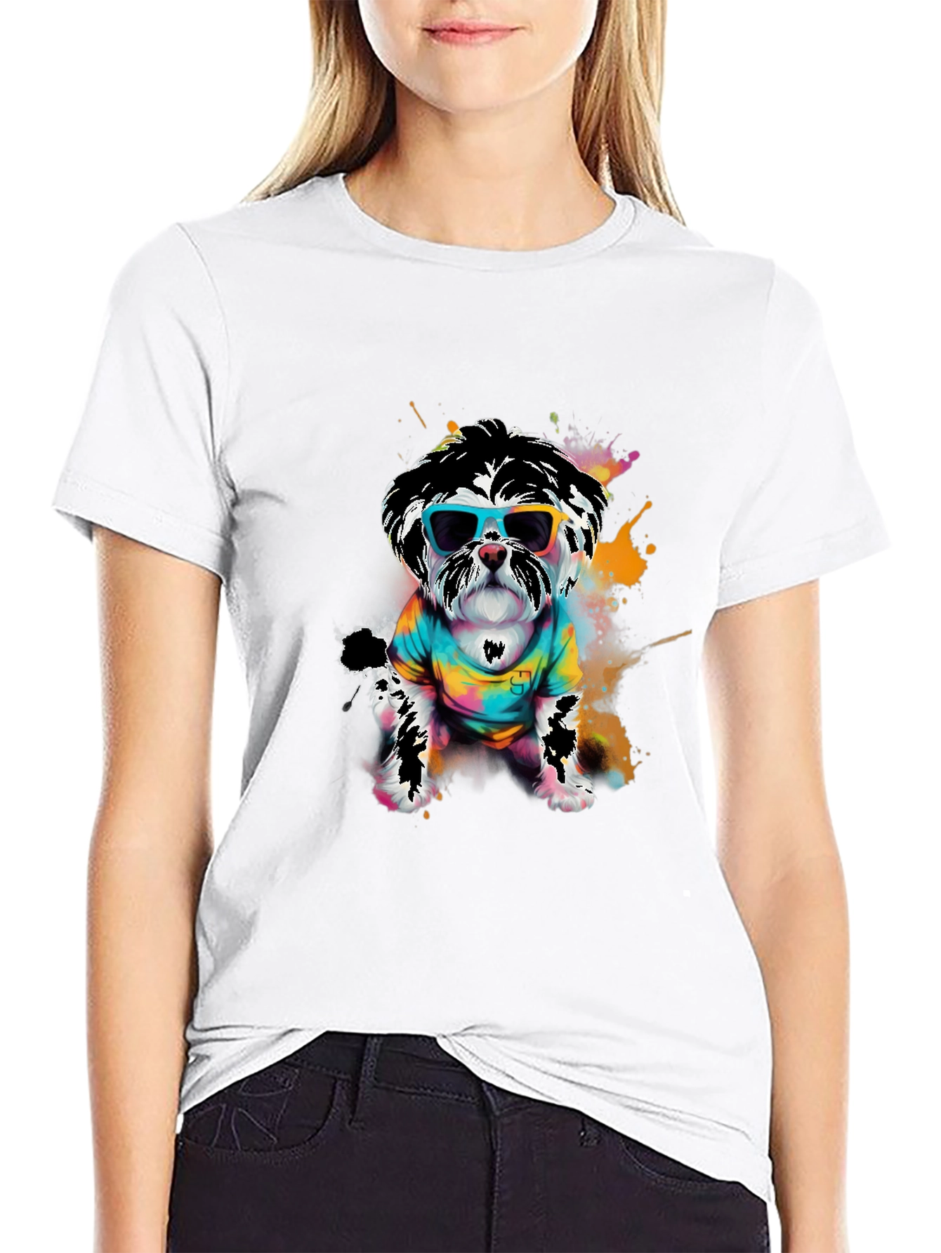 Cool Dog Graphic Tee - Funky Puppy Design