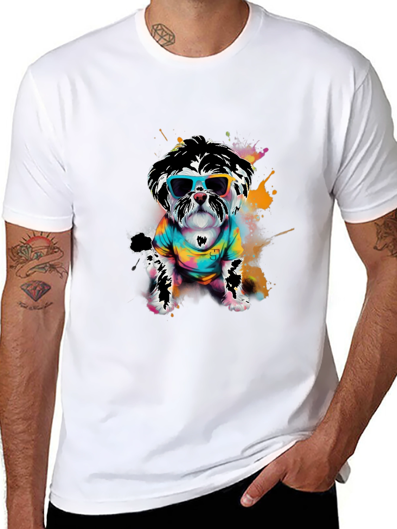 Cool Dog Graphic Tee - Funky Puppy Design