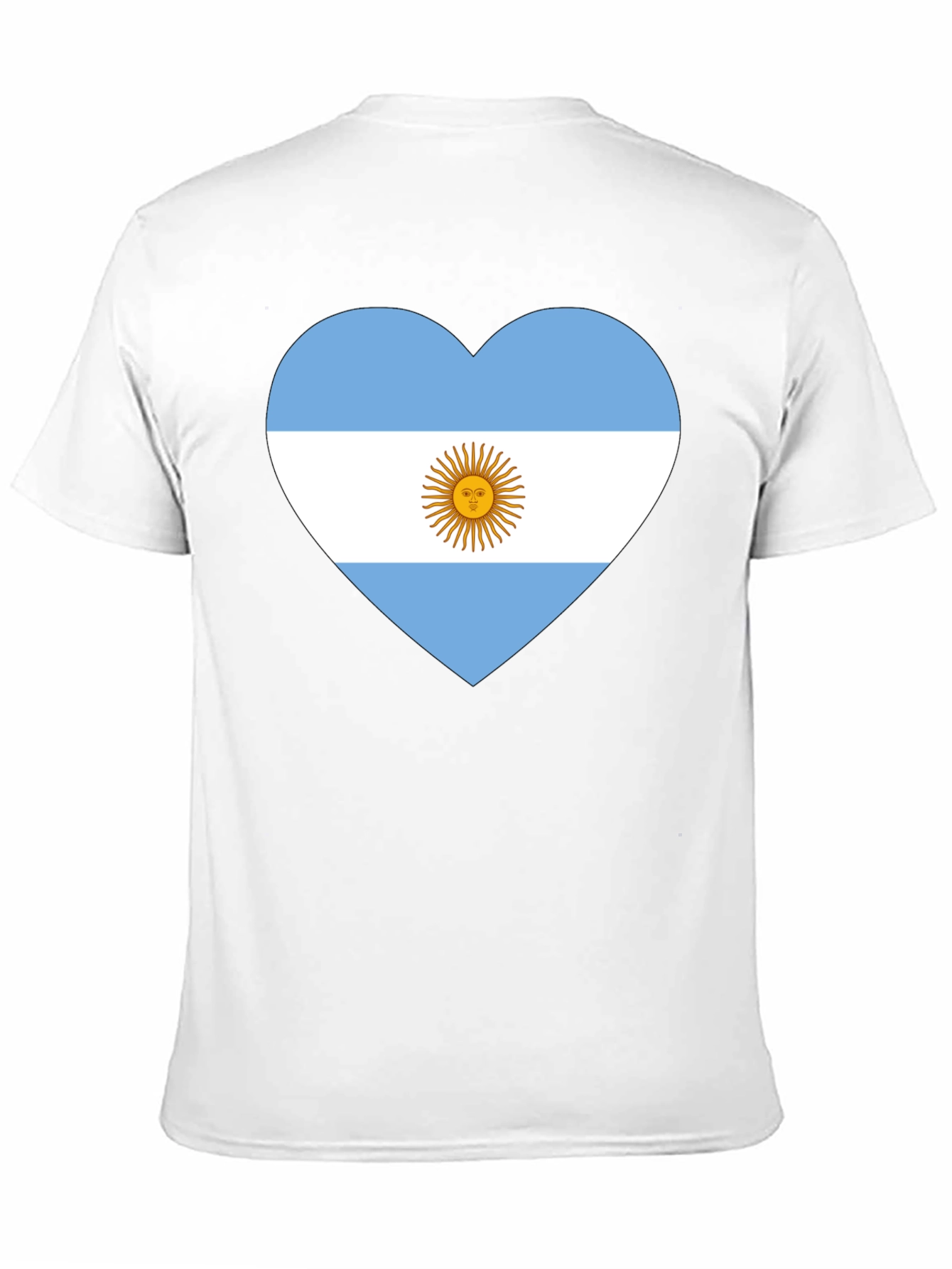 Argentina Flag Heart T-Shirt - Black