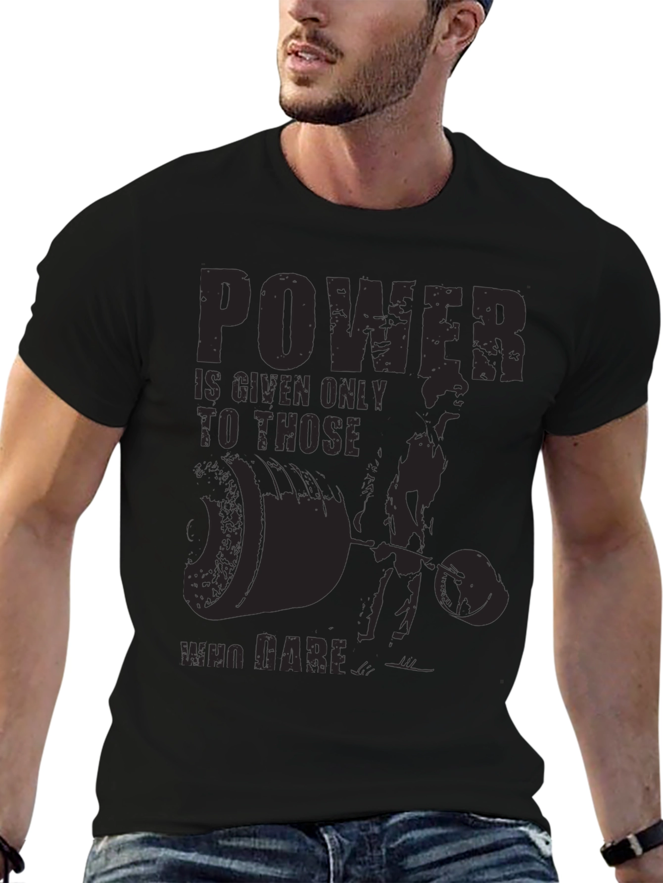 Powerlifting Motivation Graphic Black T-Shirt