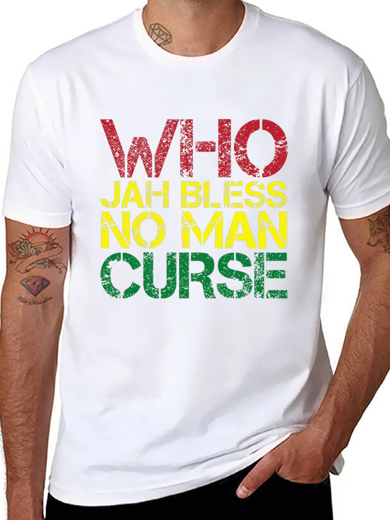Rasta T-Shirt - Who Jah Bless No Man Curse