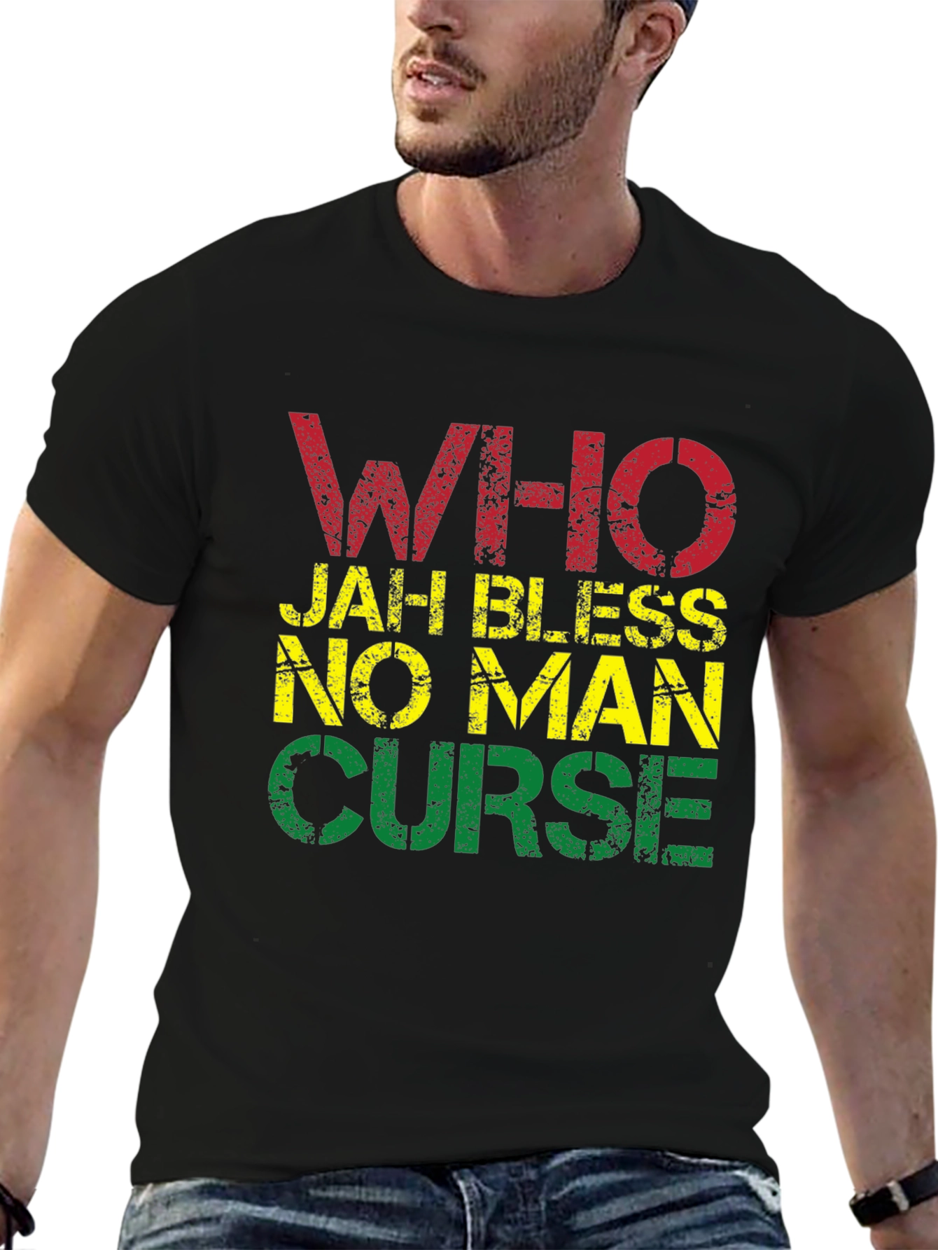 Rasta T-Shirt - Who Jah Bless No Man Curse