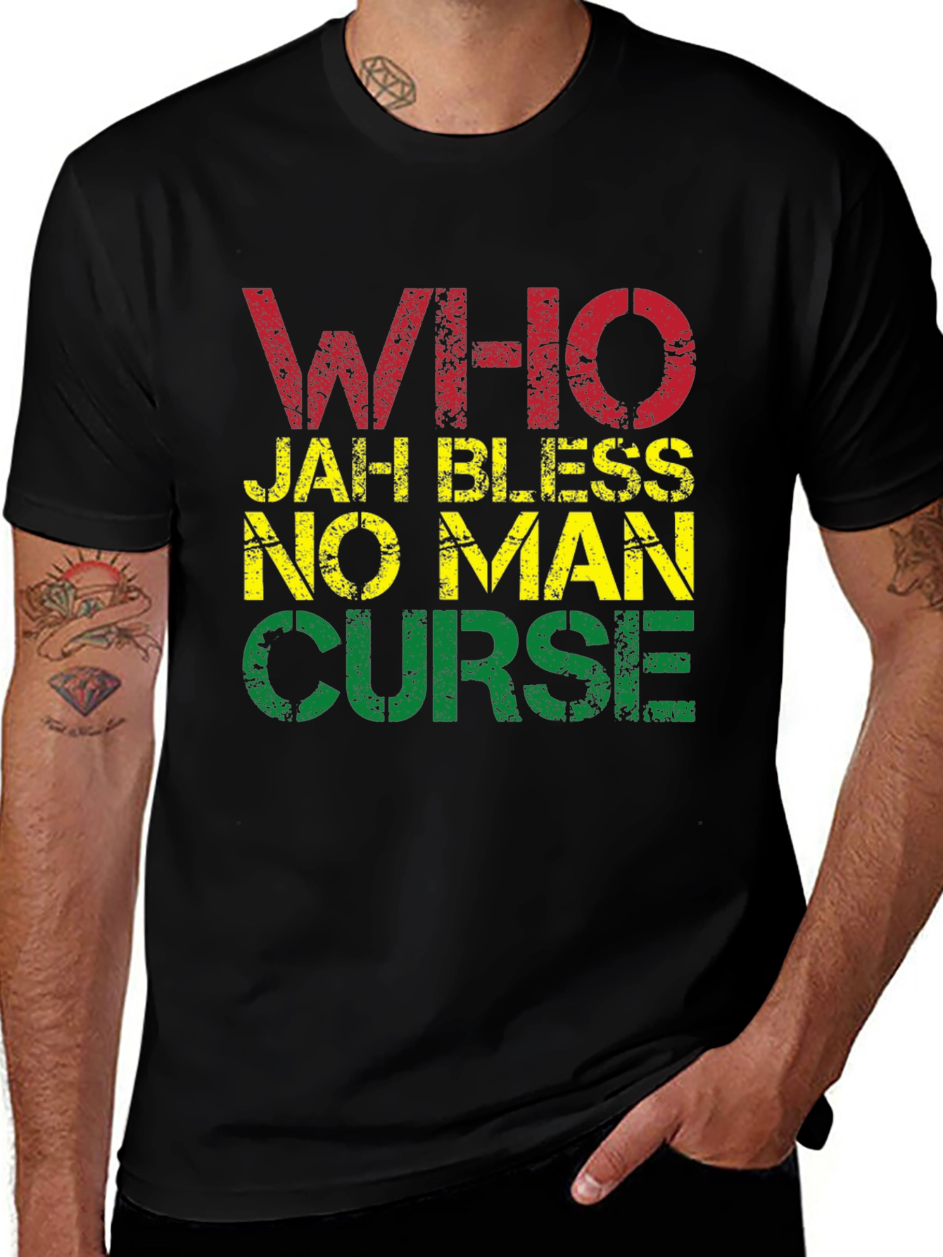 Rasta T-Shirt - Who Jah Bless No Man Curse