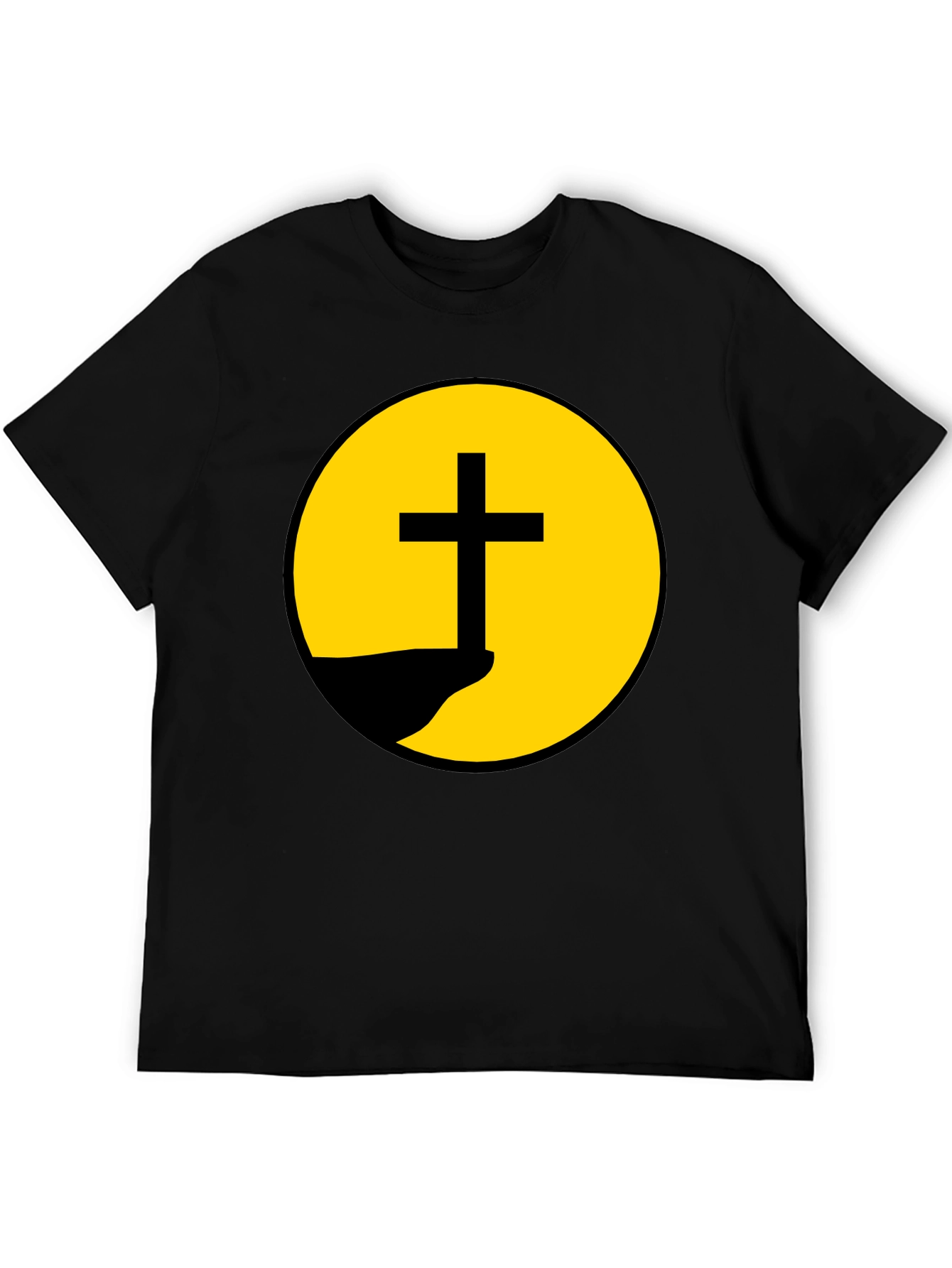 Christian Cross Graphic Black T-Shirt