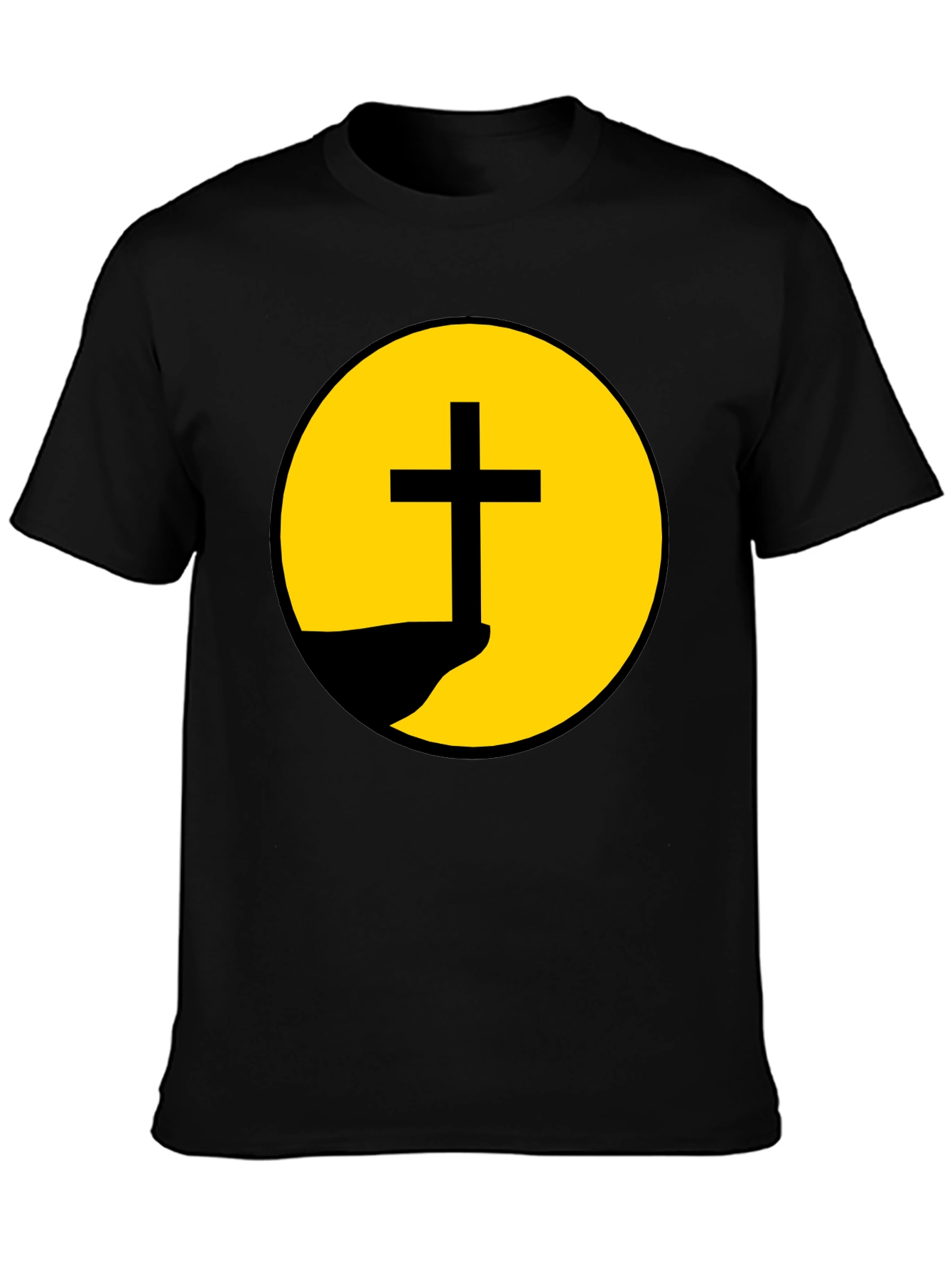Christian Cross Graphic Black T-Shirt