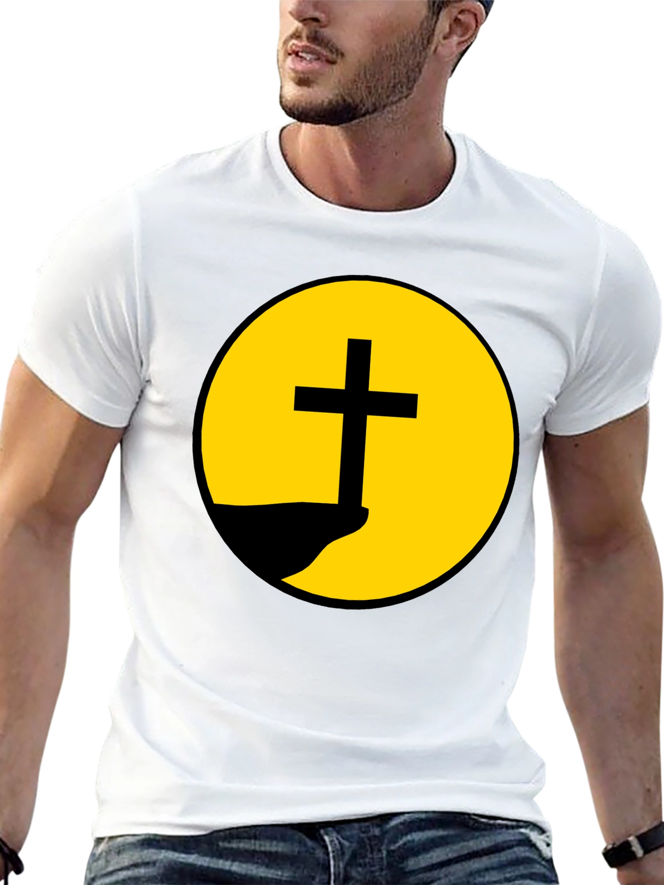 Christian Cross Graphic Black T-Shirt