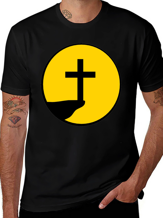 Christian Cross Graphic Black T-Shirt