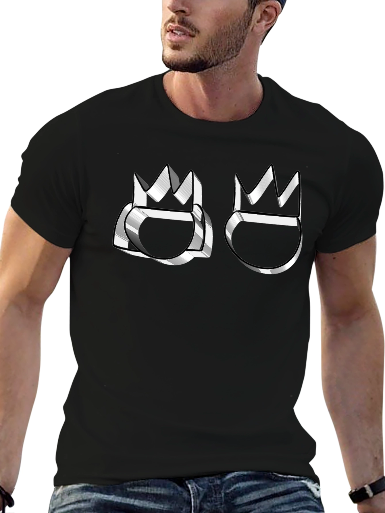 Crown Emblem Graphic Black T-Shirt